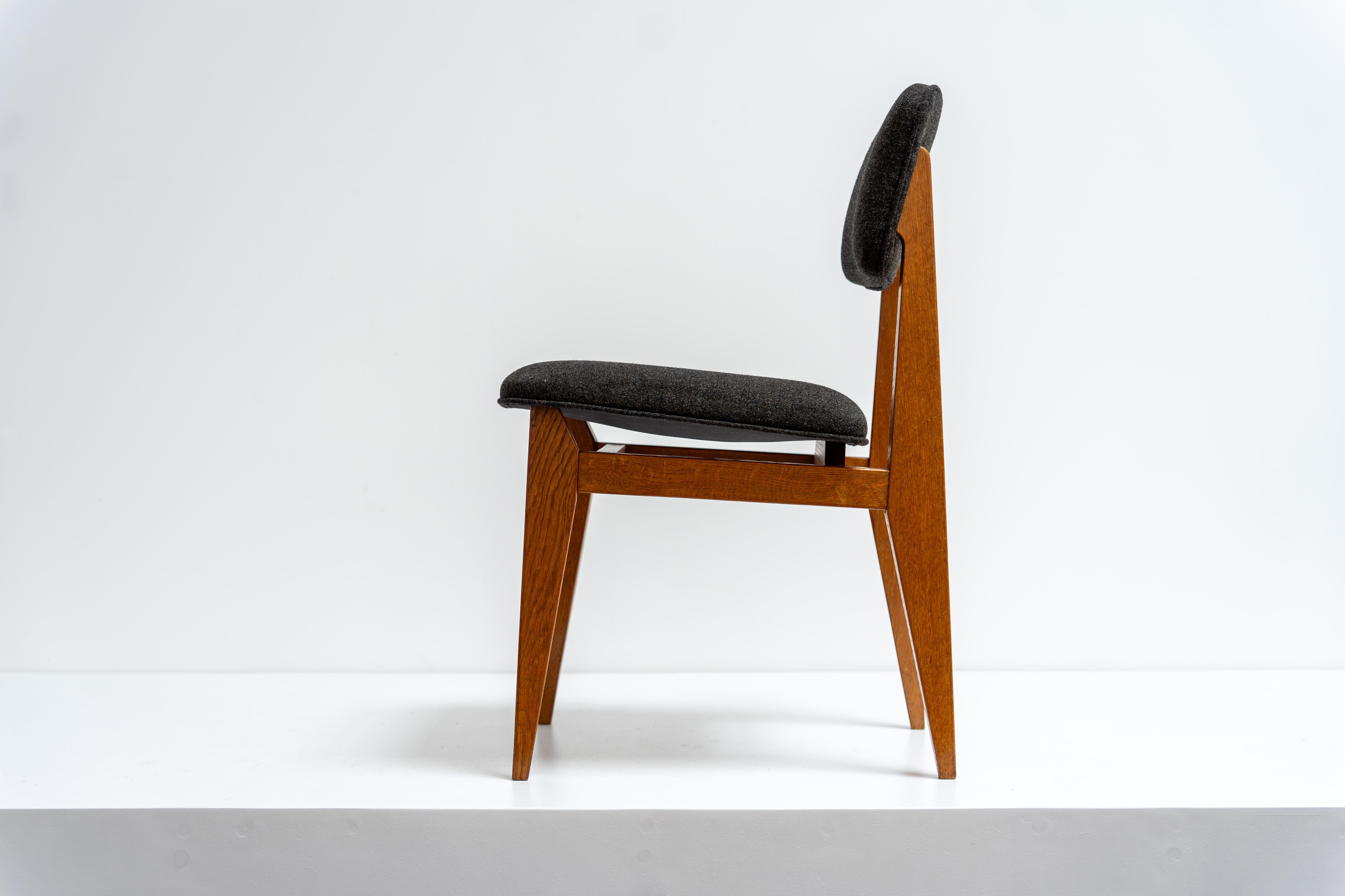 Set di quattro sedie C.C. di Marcel Gascoin Arhec, Francia, anni '50 in vendita 5
