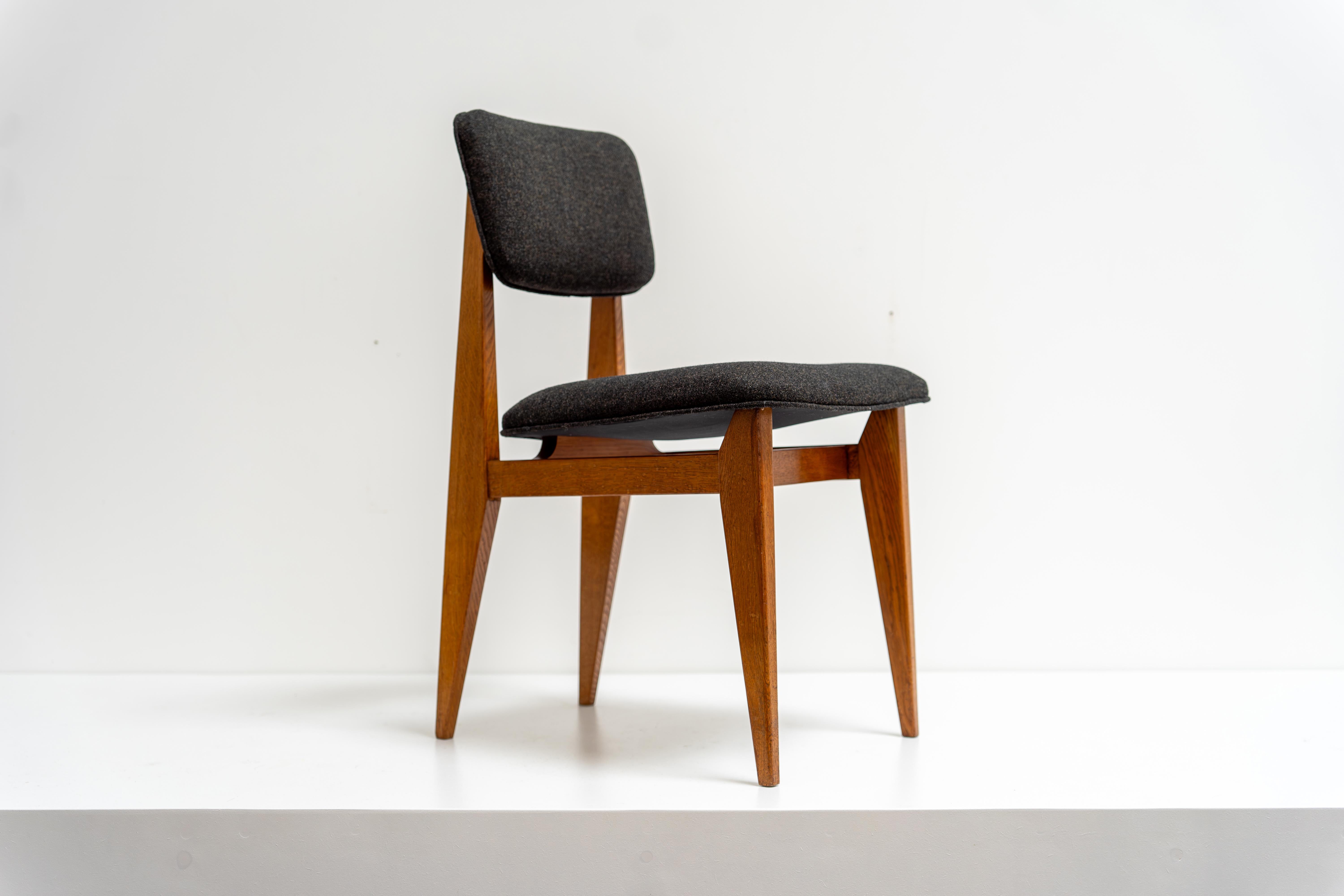 Set di quattro sedie C.C. di Marcel Gascoin Arhec, Francia, anni '50 in vendita 6