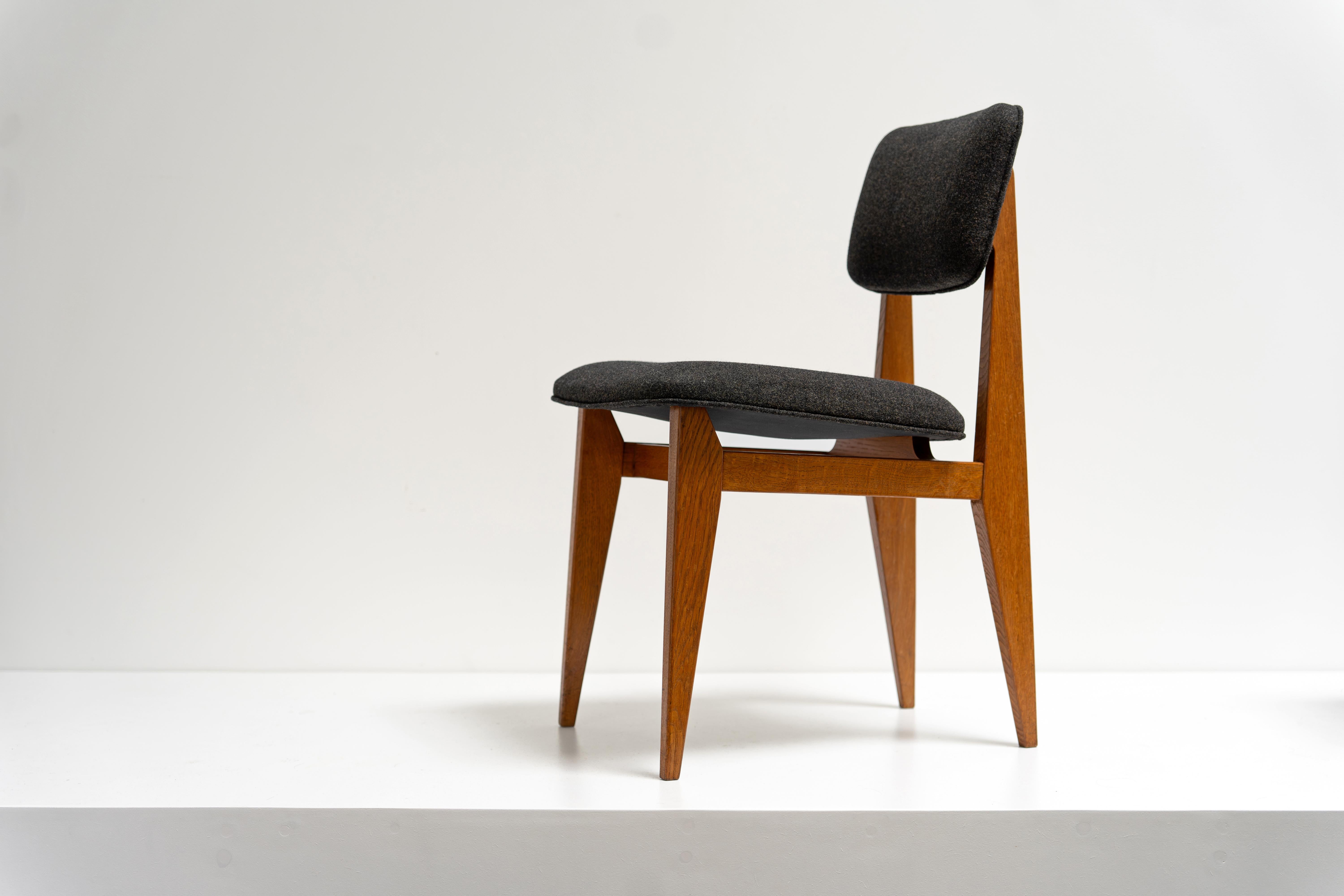 Set di quattro sedie C.C. di Marcel Gascoin Arhec, Francia, anni '50 in vendita 2