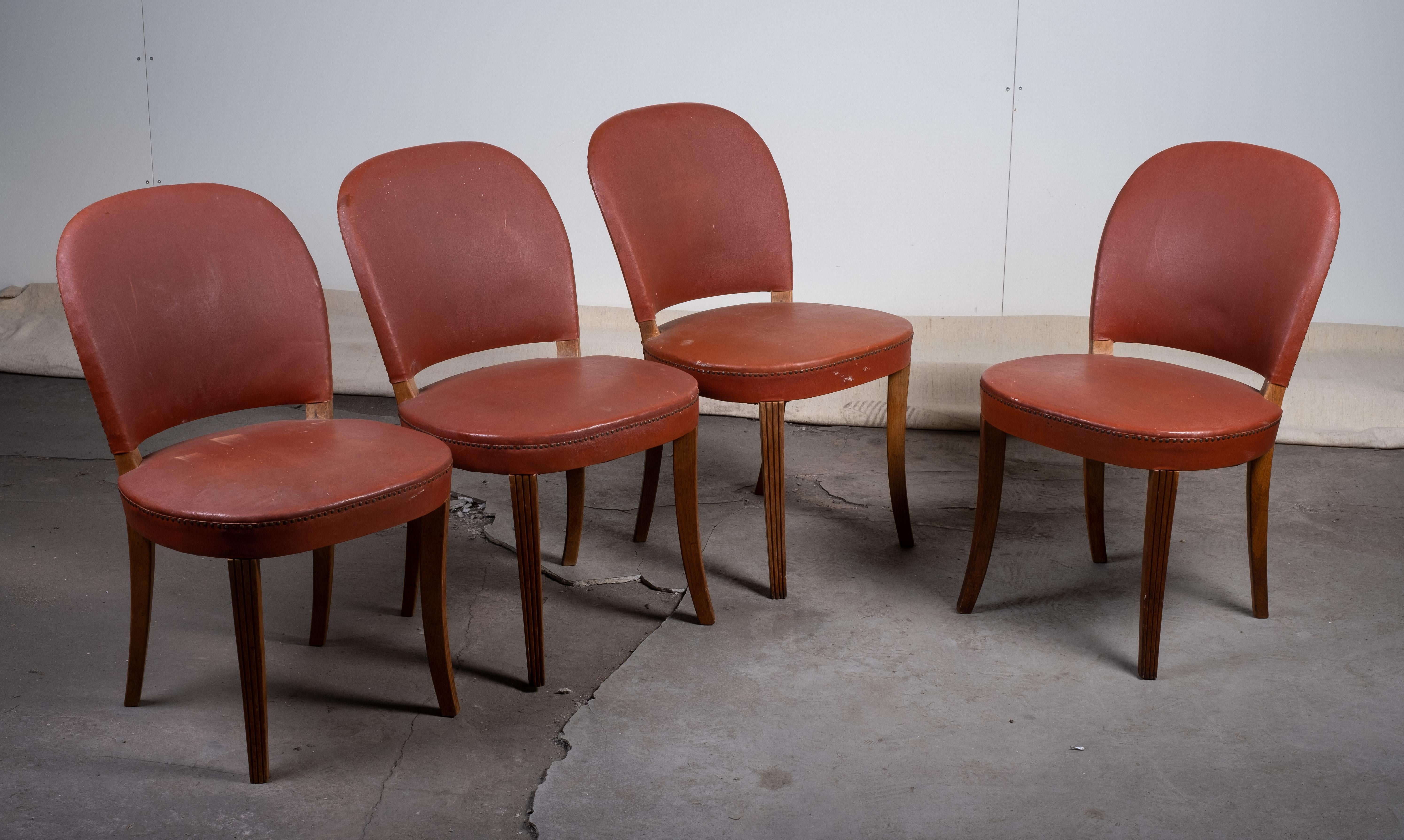 Satz von vier Café-Stühlen von Otto Schultz für AB Boet, 1930er Jahre (Moderne der Mitte des Jahrhunderts) im Angebot