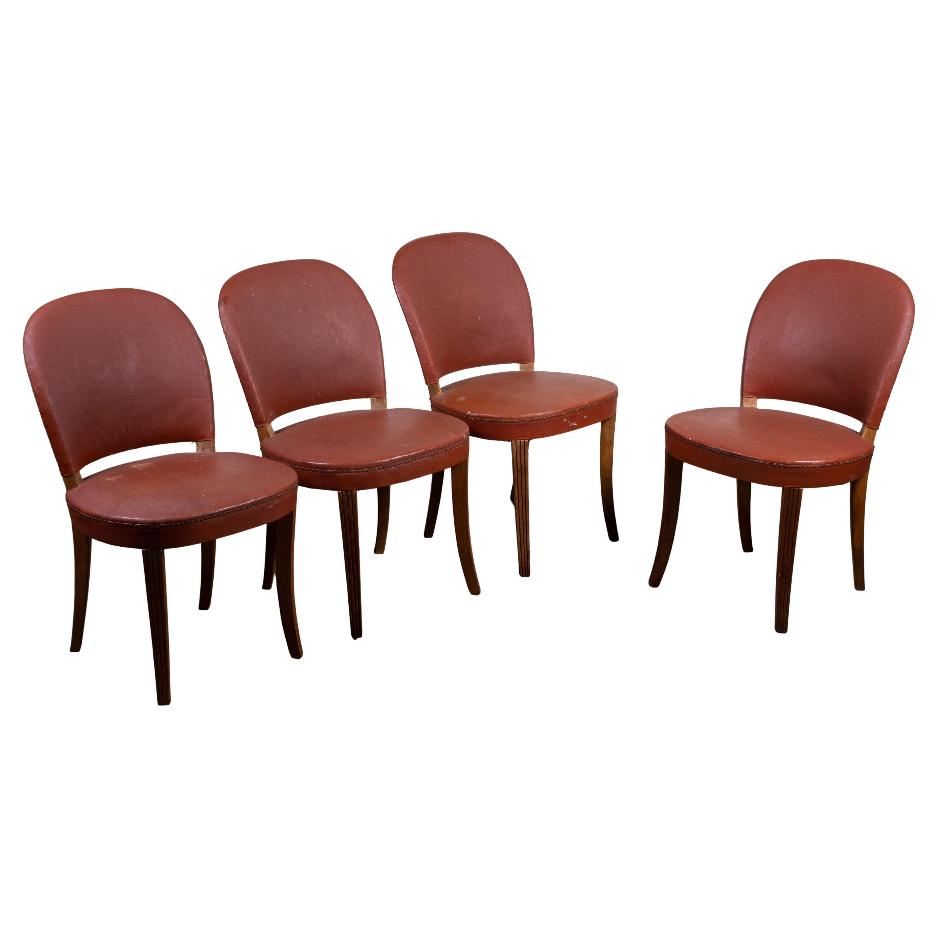 Satz von vier Café-Stühlen von Otto Schultz für AB Boet, 1930er Jahre im Angebot