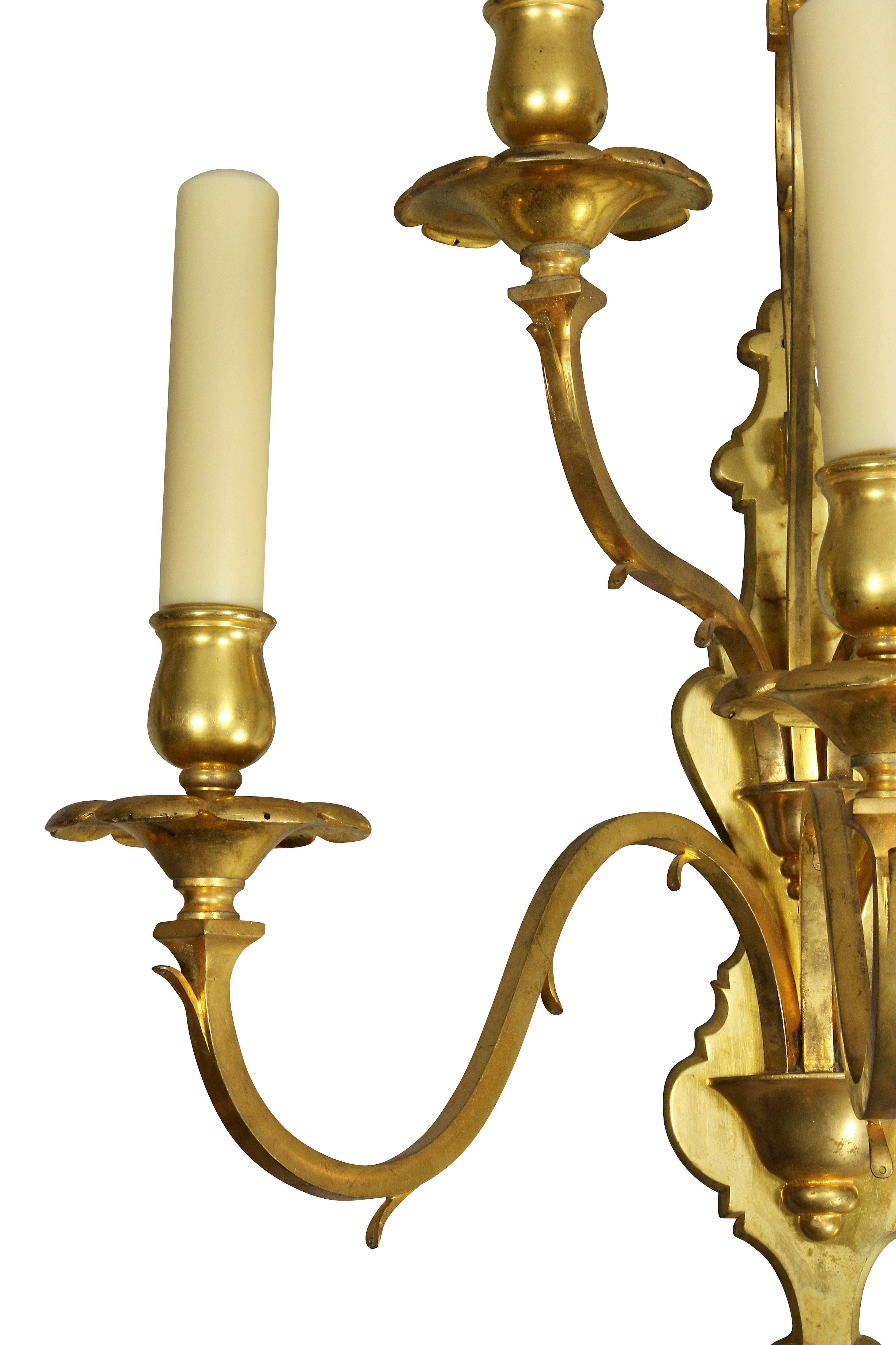 American Set Of Four Caldwell And Company Gilt Bronze Wall Sconces  For Sale