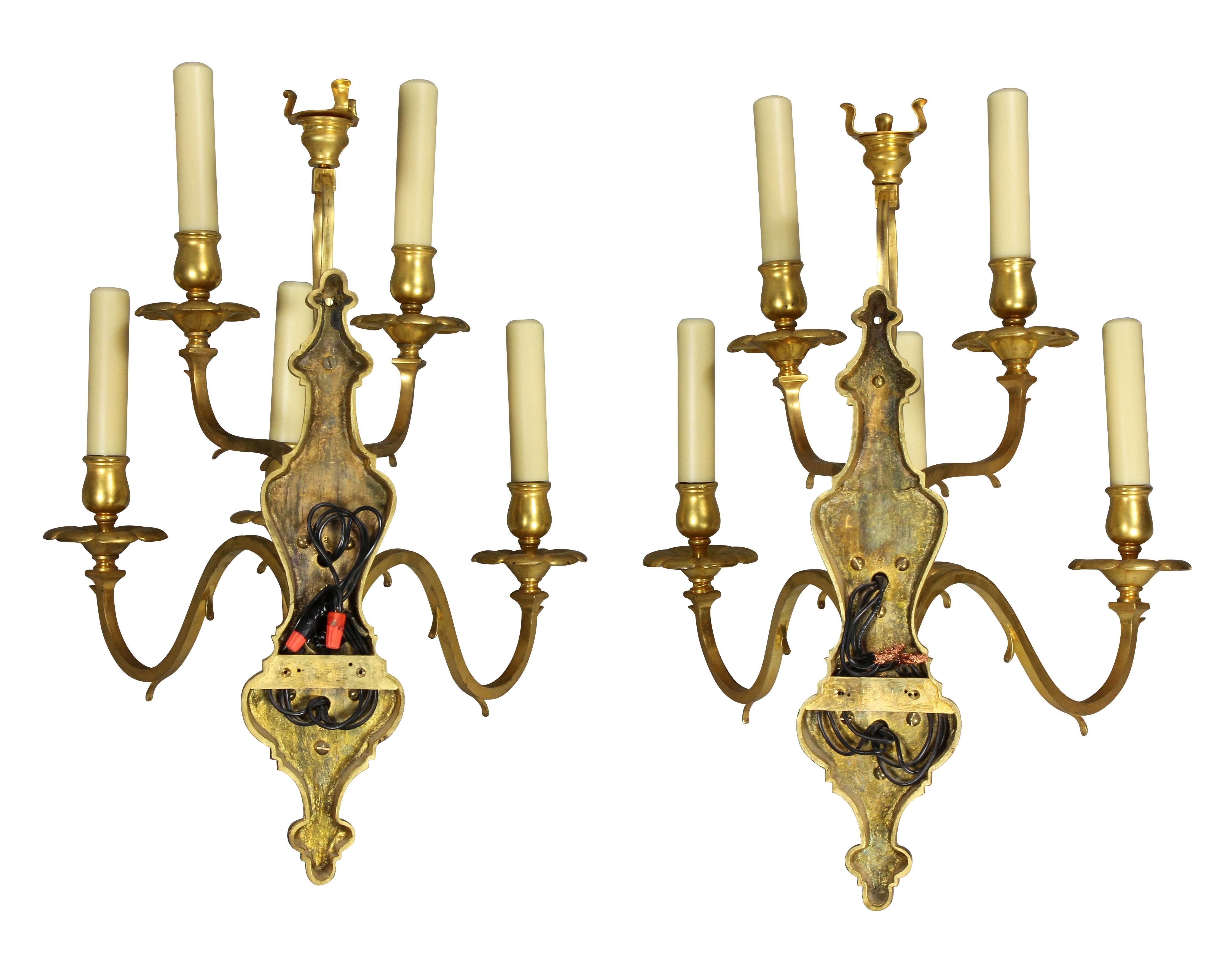 Set Of Four Caldwell And Company Gilt Bronze Wall Sconces  For Sale 1