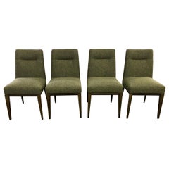 Ensemble de quatre chaises à manger rembourrées en tweed olive Calligaris Italie