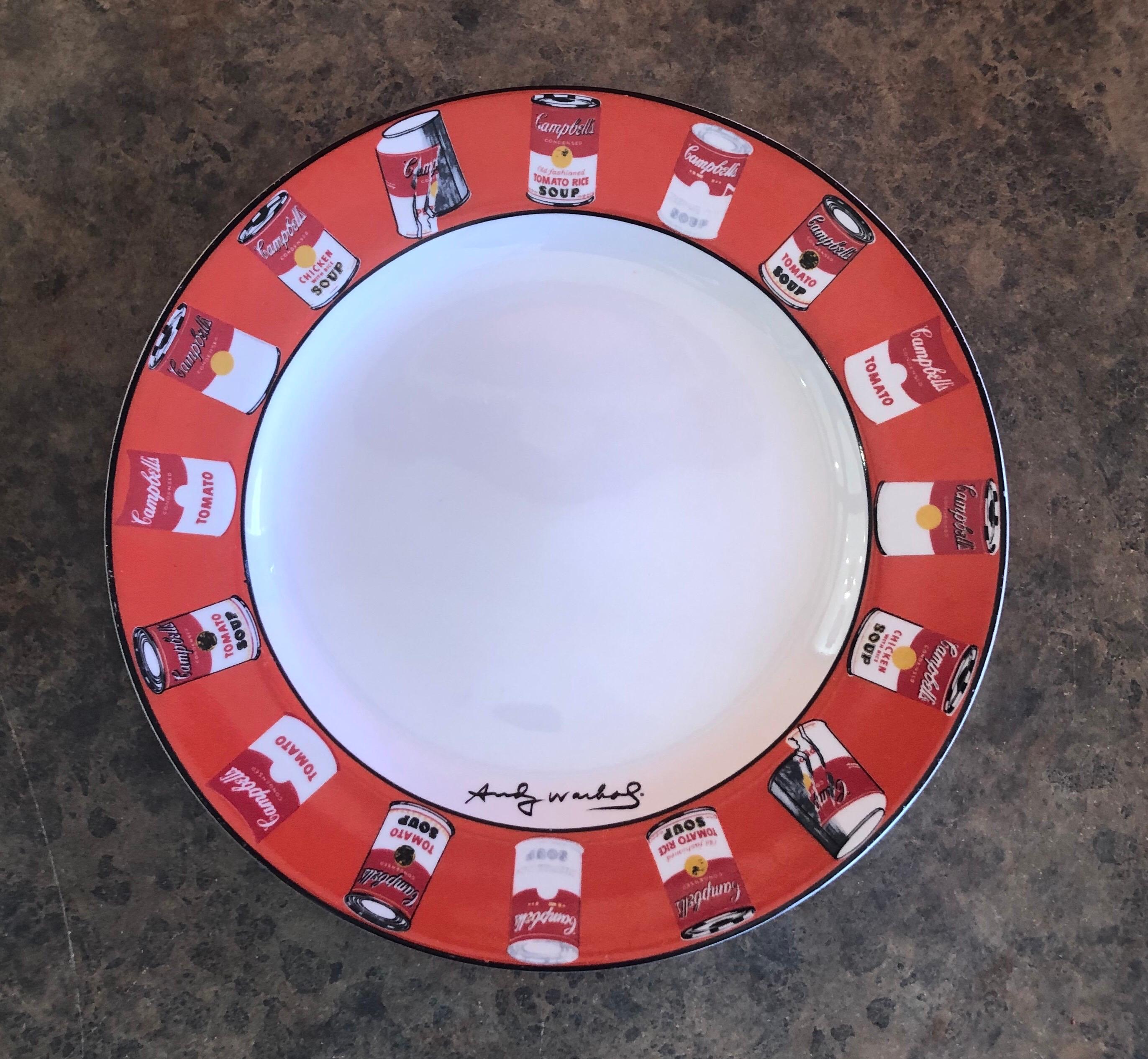 Set of Four Cambells Soup Salad and Dinner Plates by Andy Warhol for Block Art In Good Condition In San Diego, CA