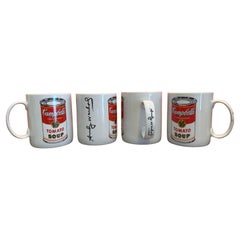Set of Four Campbell's Soup Ceramic Coffee Mugs by Andy Warhol for Block