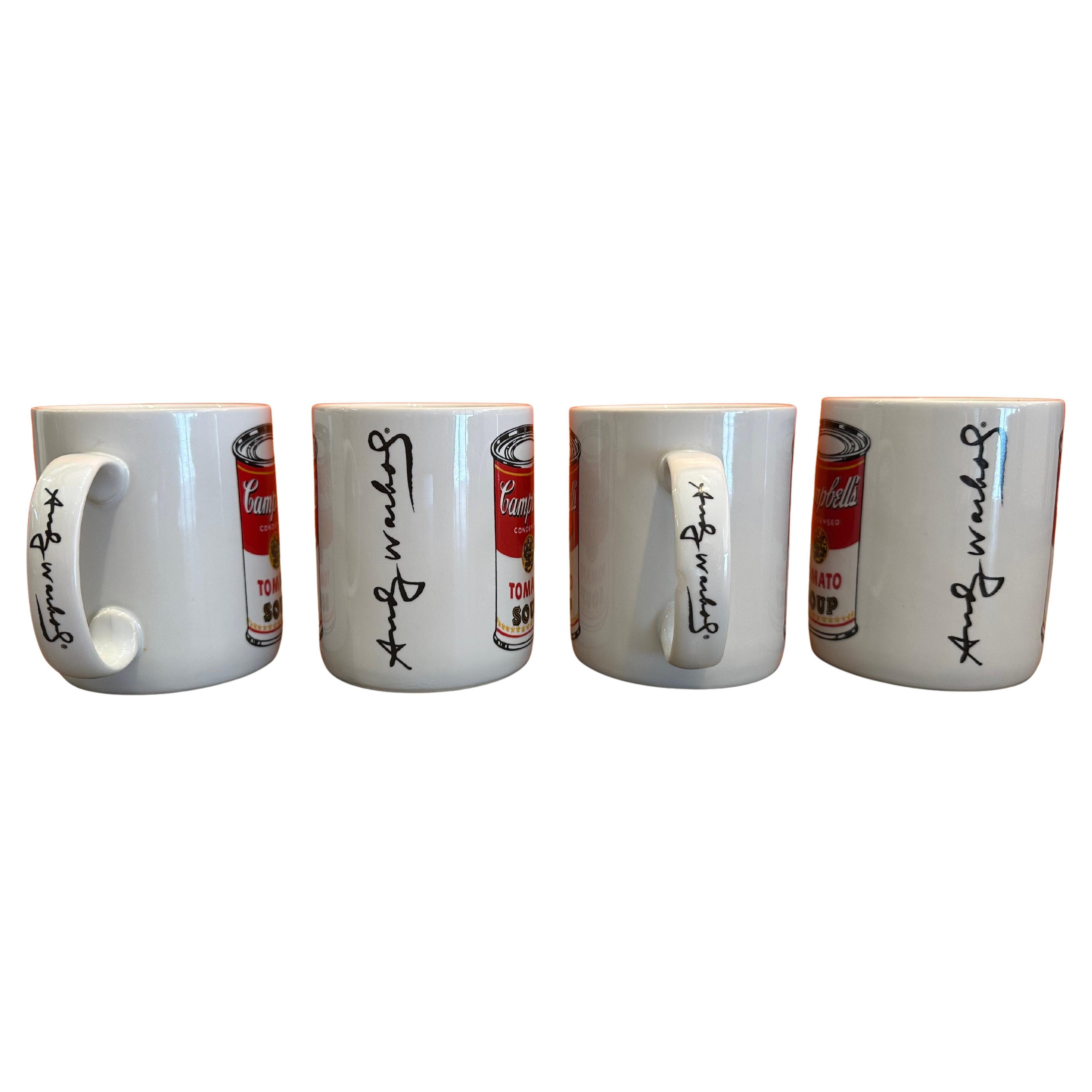 Mid-Century moderno Set of Four Campbell's Soup Ceramic Coffee Mugs by Andy Warhol for Block in vendita