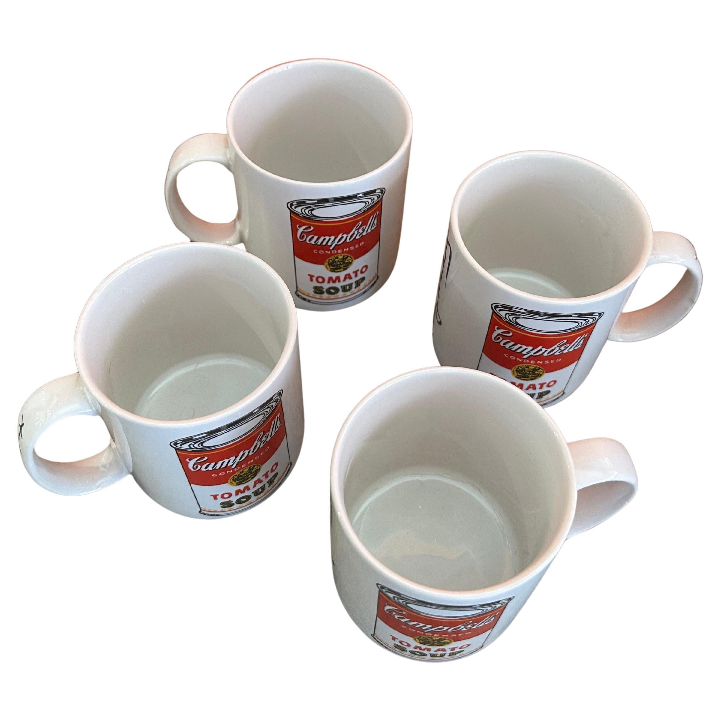 Americano Set of Four Campbell's Soup Ceramic Coffee Mugs by Andy Warhol for Block in vendita