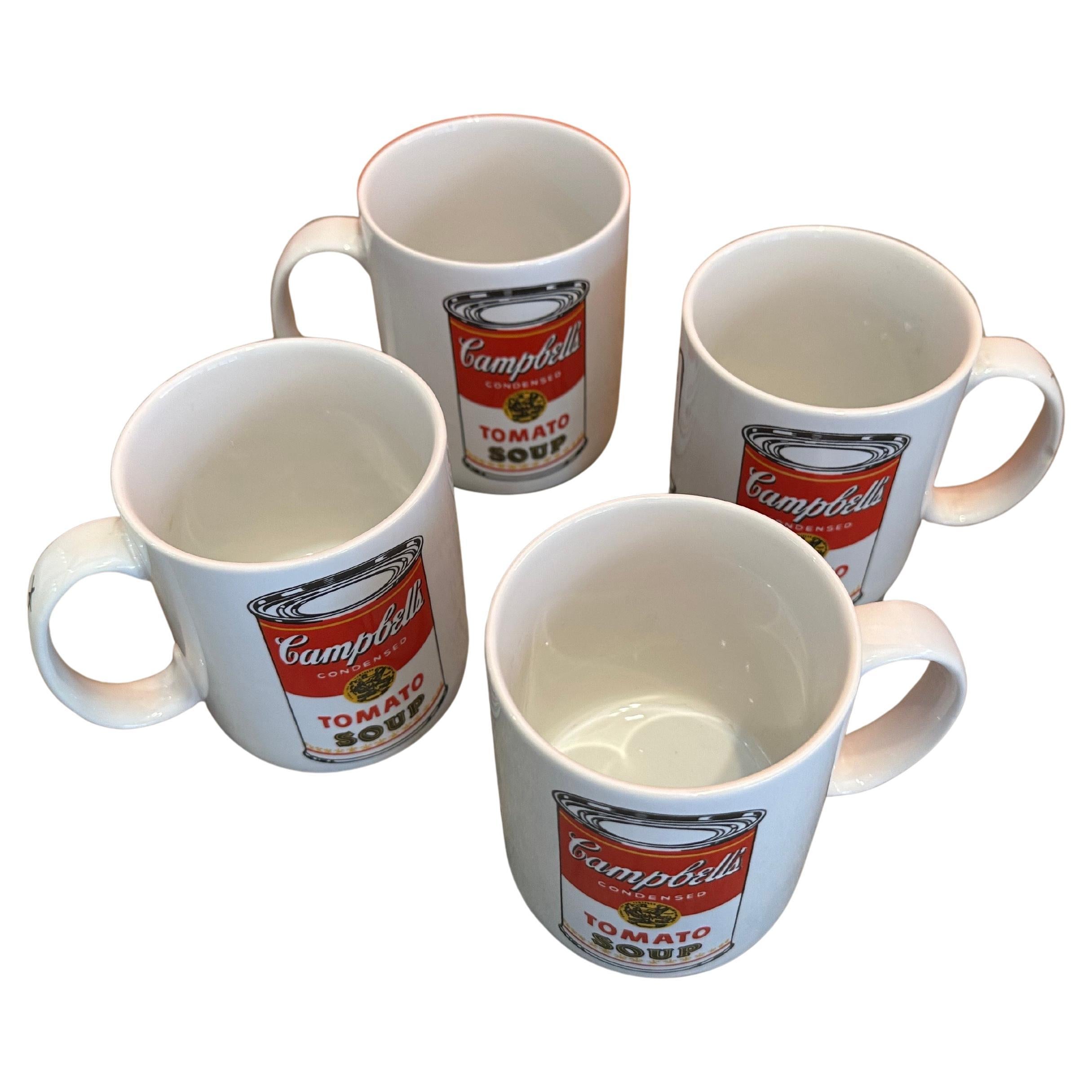 Set of Four Campbell's Soup Ceramic Coffee Mugs by Andy Warhol for Block In condizioni buone in vendita a San Diego, CA