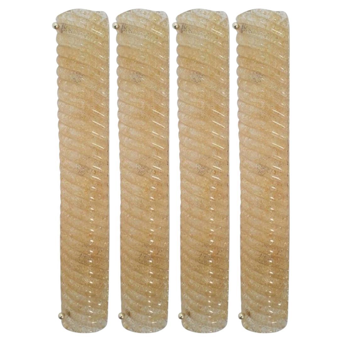 Set of Four Canale Sconces by Barovier e Toso. Italy, 1960's.
