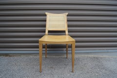 Set of Four Cane and Mahogany Dining Chairs by Edward Wormley for Dunbar