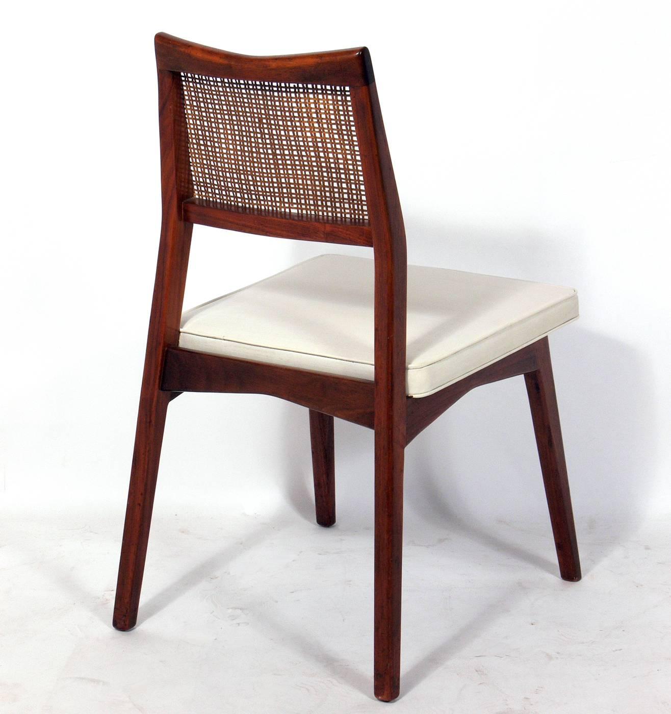 American Set of Four Caned Back Dining Chairs Attributed to Jens Risom