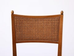 Satz von vier Esszimmerstühlen mit Rohrrücken, Frankreich 1950er Jahre