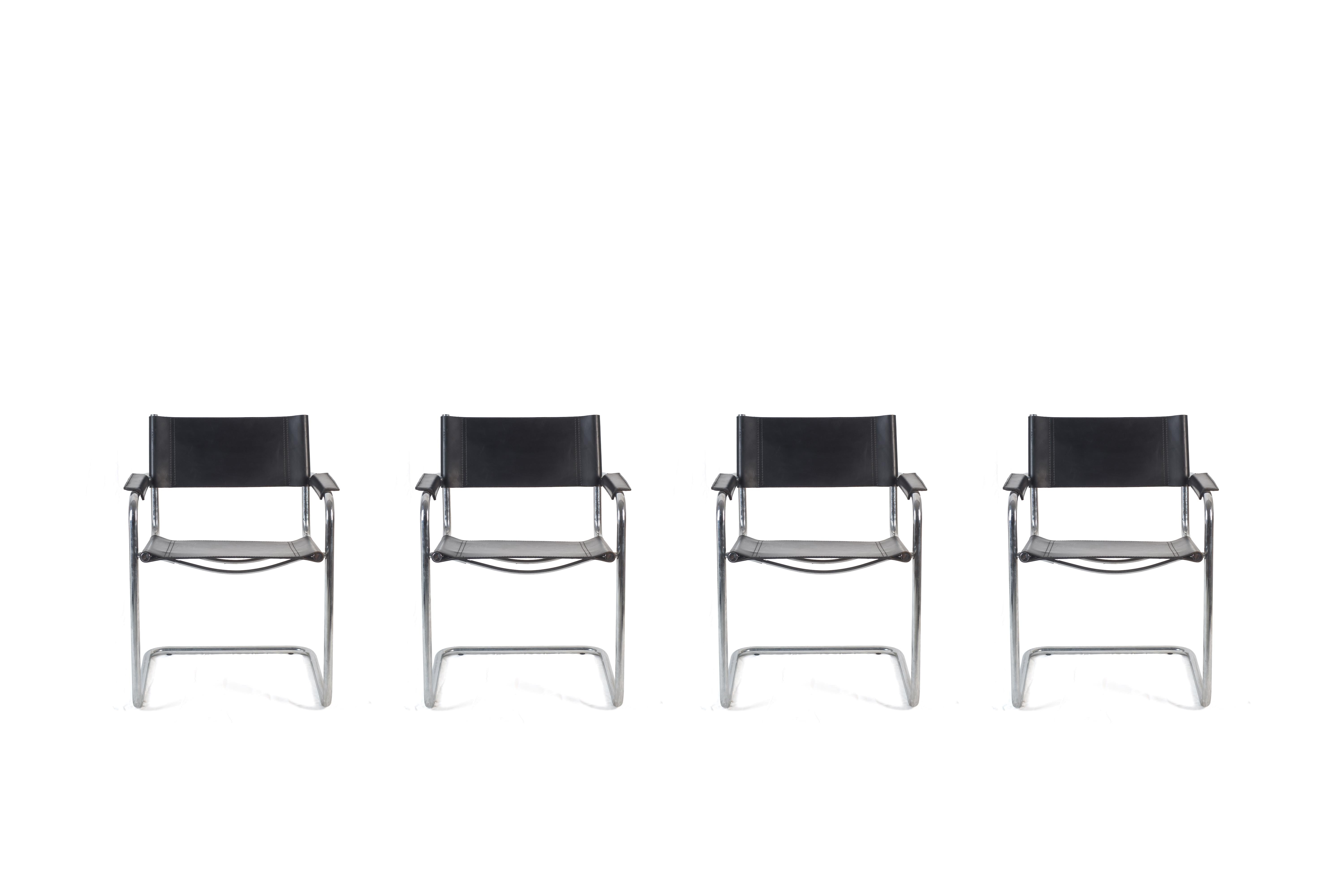 Late 20th Century Set of Four Cantilever S34 Chairs by Mart Stam, 1970s