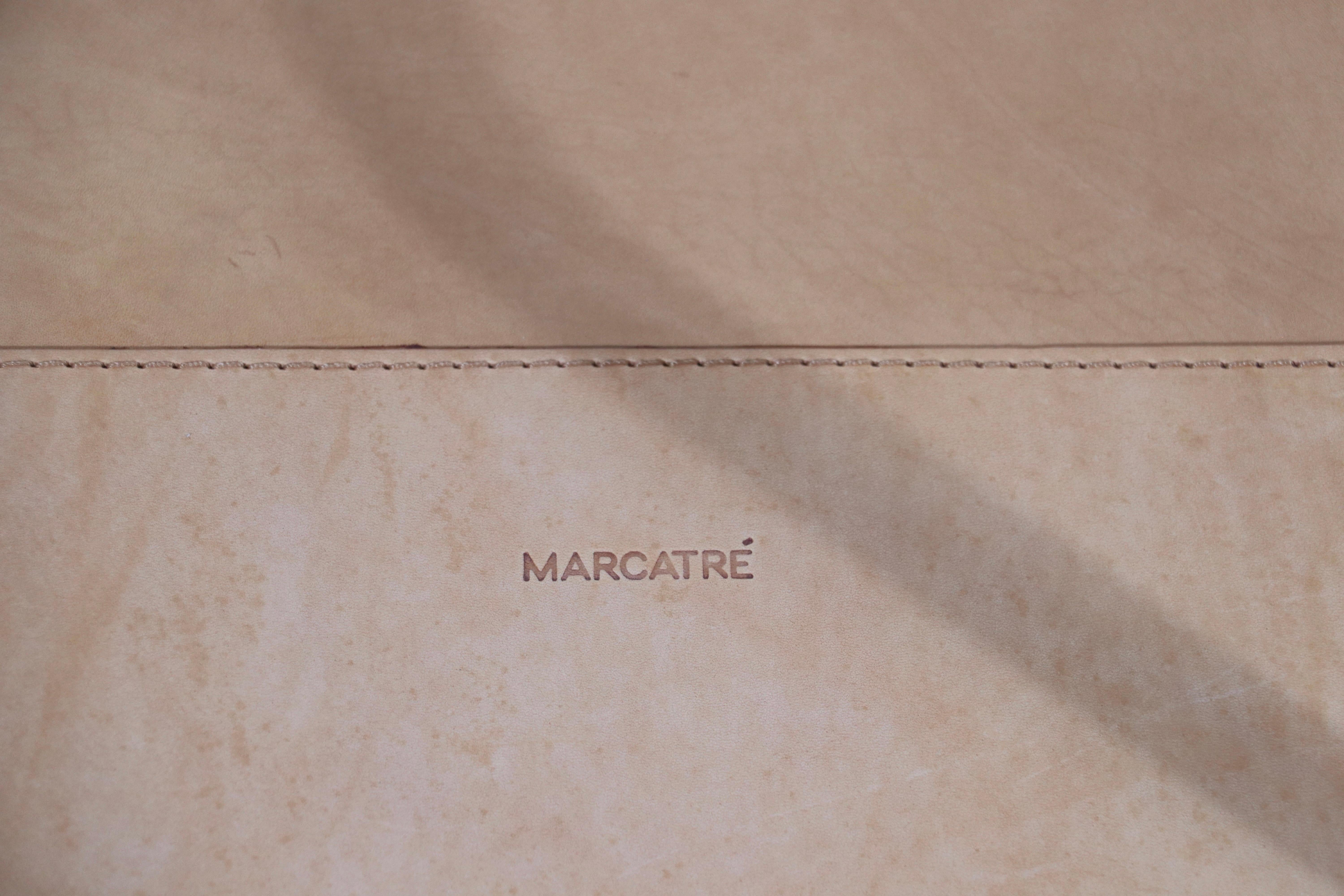 Set of Four Cantilevered Uno Chairs in Brown Leather by Marcatre 7