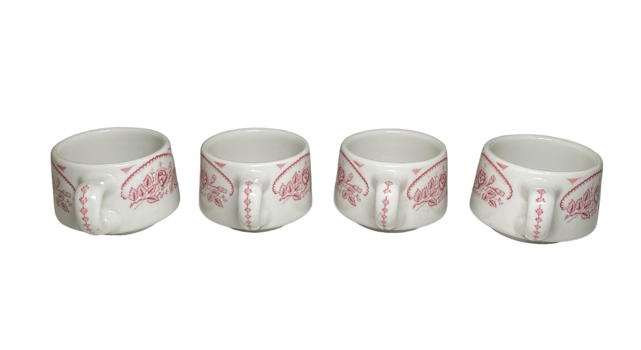 20th Century Set of Four Caribe China Coffee / Hot Chocolate Cup For Sale