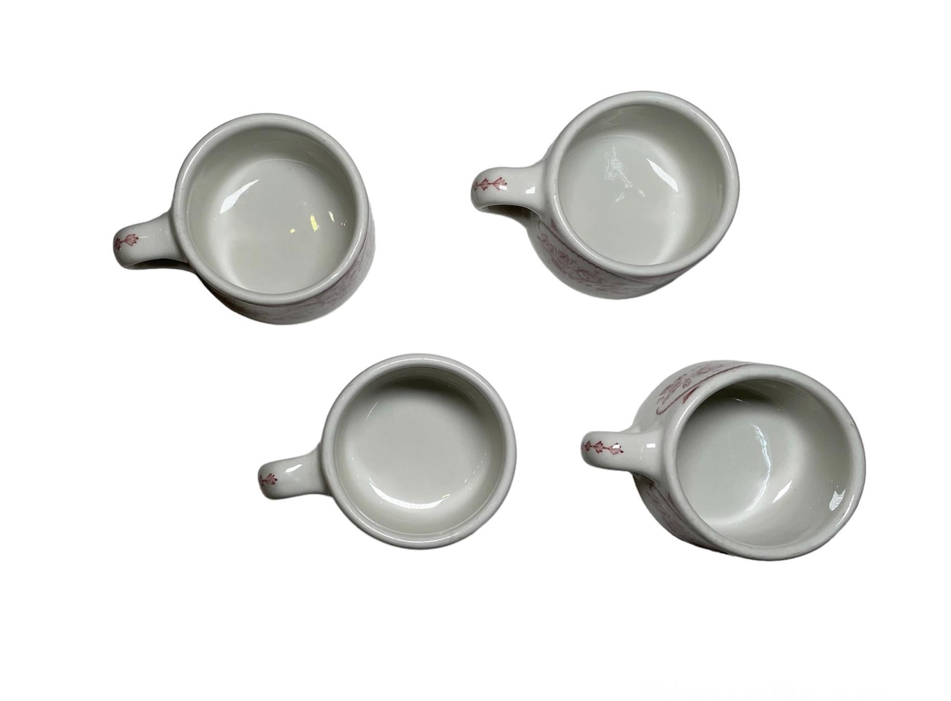 Set of Four Caribe China Coffee / Hot Chocolate Cup For Sale 2