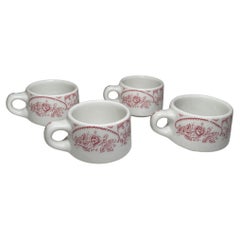 Vintage Set of Four Caribe China Coffee / Hot Chocolate Cup