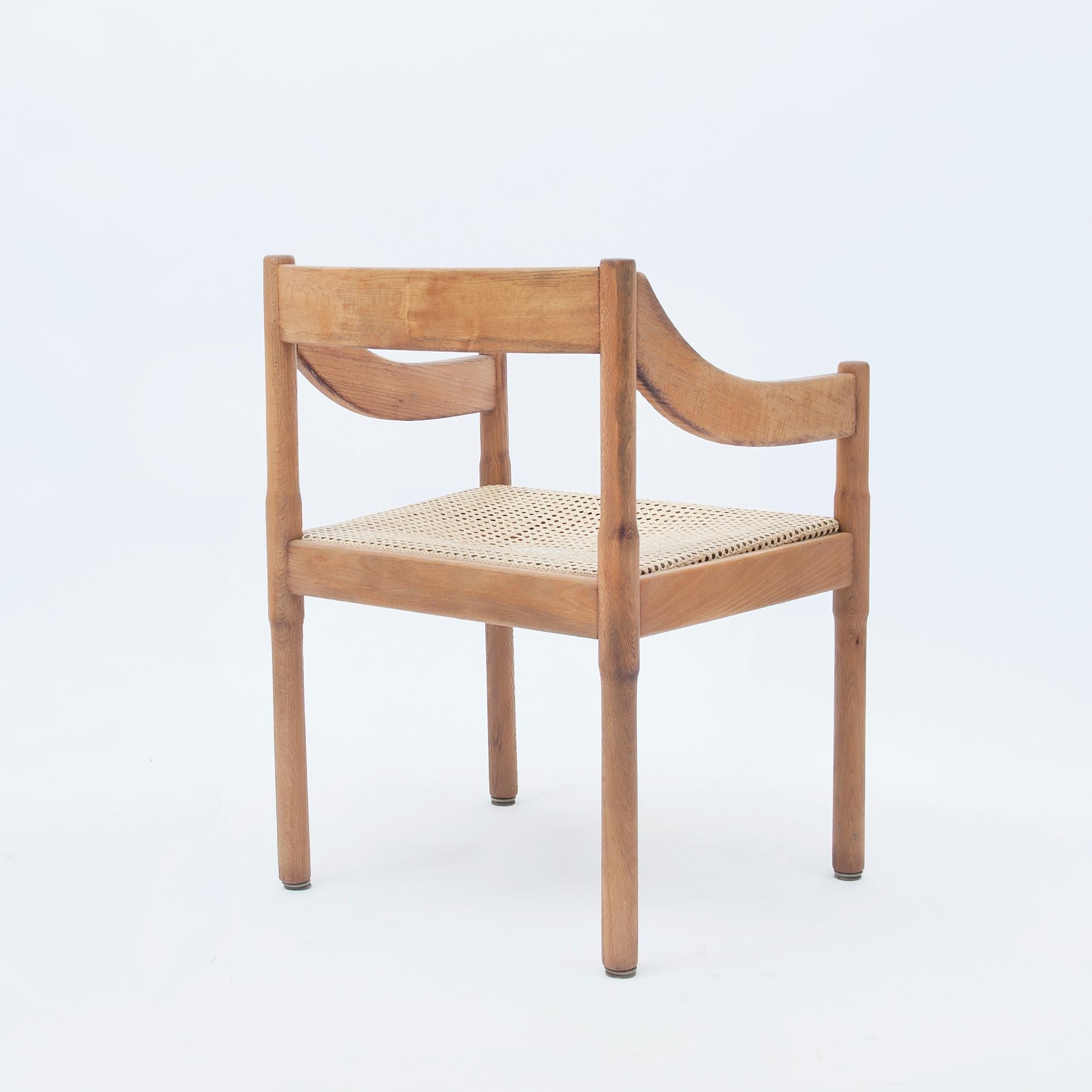 Stained Set of Four Carimate Dining Chairs by Vico Magistretti for Cassina, 1960s