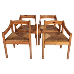 Set of Four Carimate Dining Chairs by Vico Magistretti for Cassina, 1970s