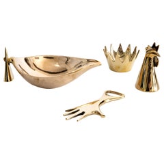 Set of Four Carl Auböck Brass Objects