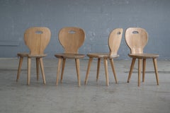 Set of Four Carl Malmsten Dining Chairs in Natural Pine Scandinavian Midcentury