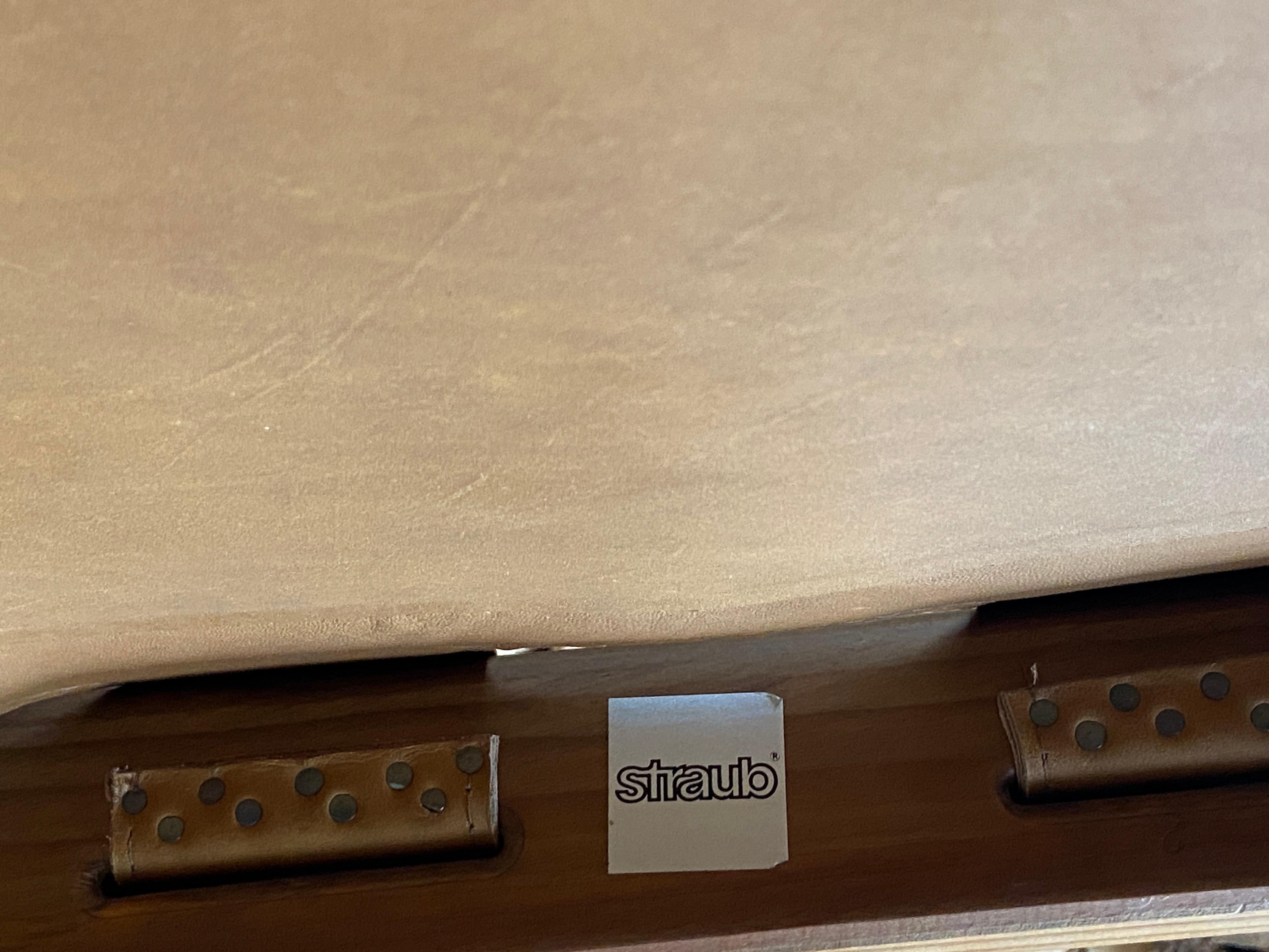 Ensemble de quatre chaises longues en pin brutaliste et cuir Carl Straub - canapé sectionnel en vente 7