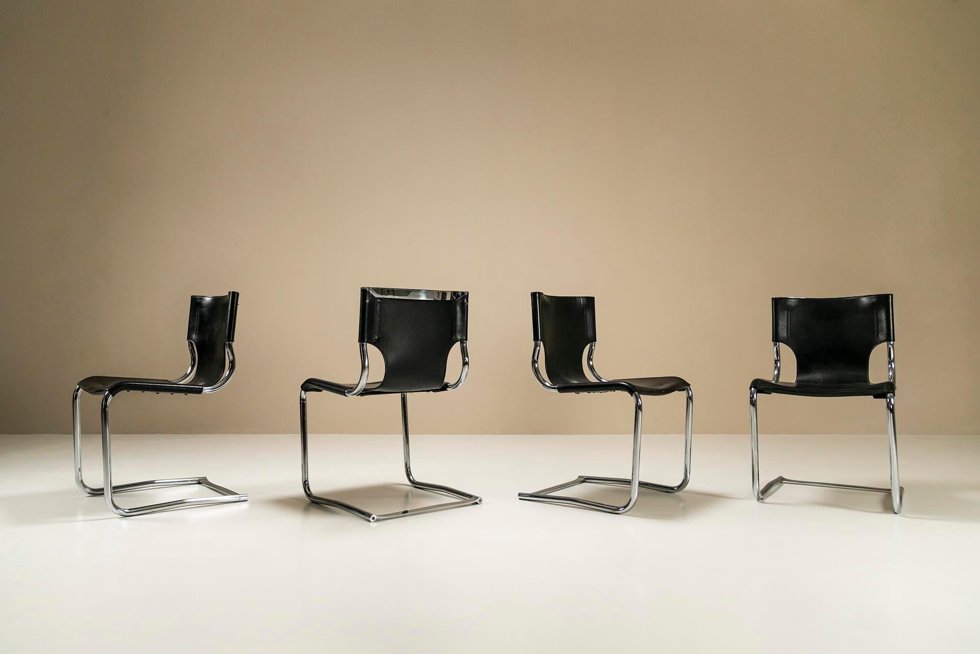 Italian Set of Four Carlo Bartoli '920' Dining Chairs, Italy, 1971 For Sale