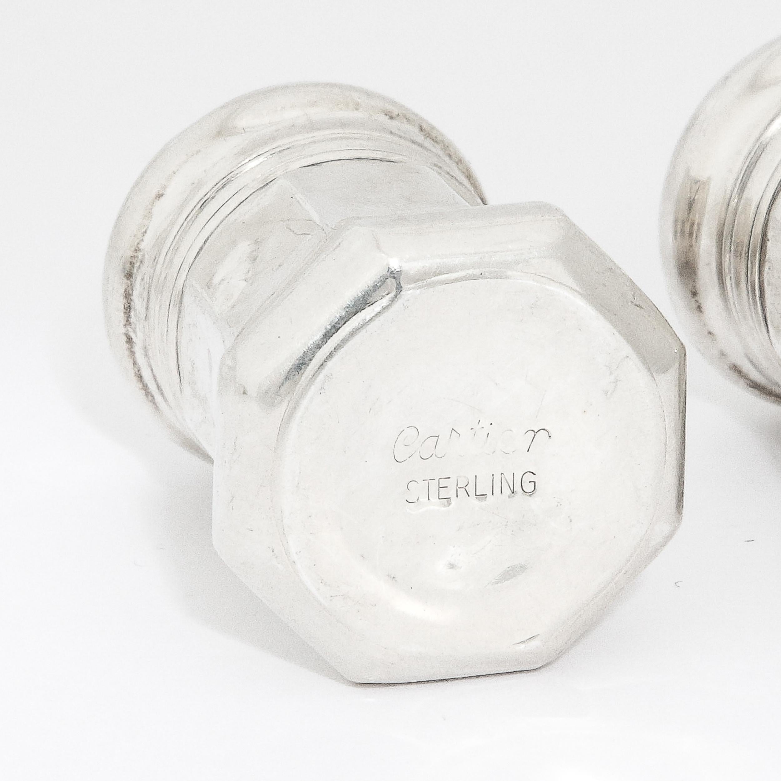 Set of Four Cartier Art Deco Sterling Silver Salt Shakers France, 20th Century  For Sale 2