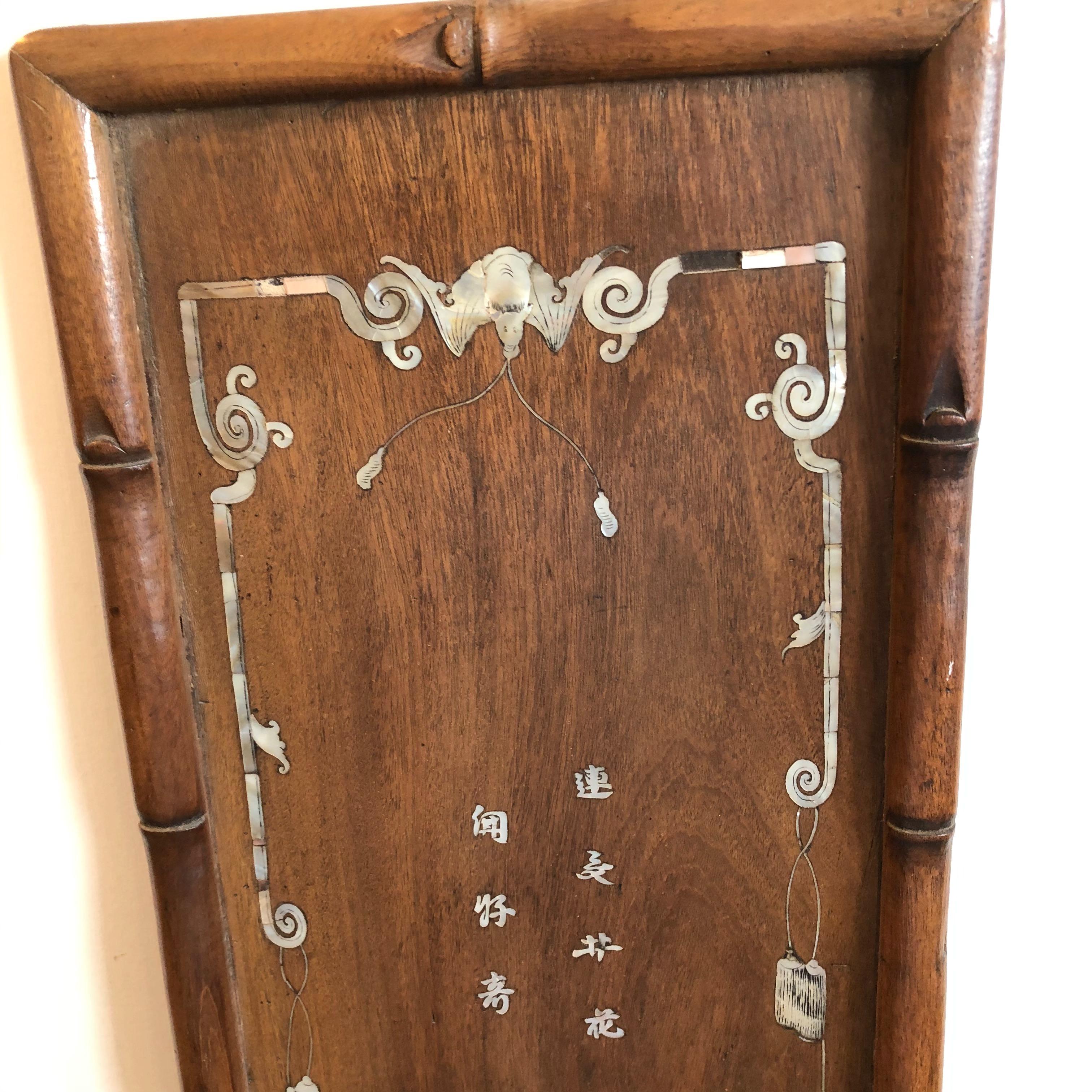 mother of pearl inlay in wood