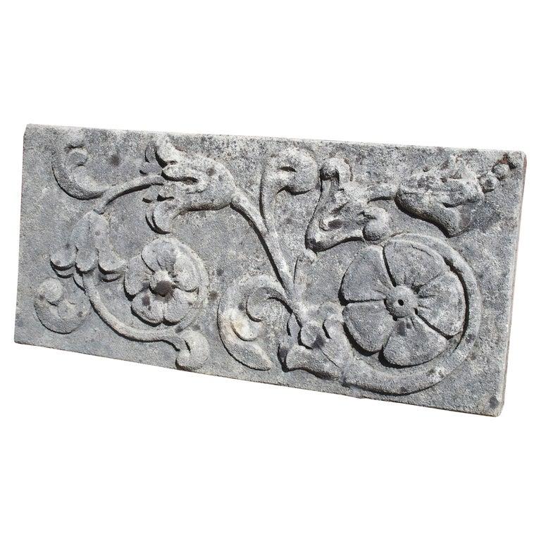 Italian Set of Four Carved Limestone Plaques For Sale