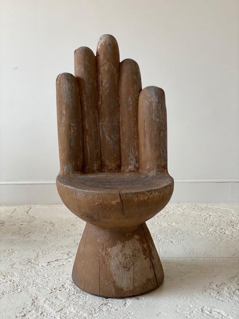 Set of Four Carved Wooden Hand Chairs at 1stDibs