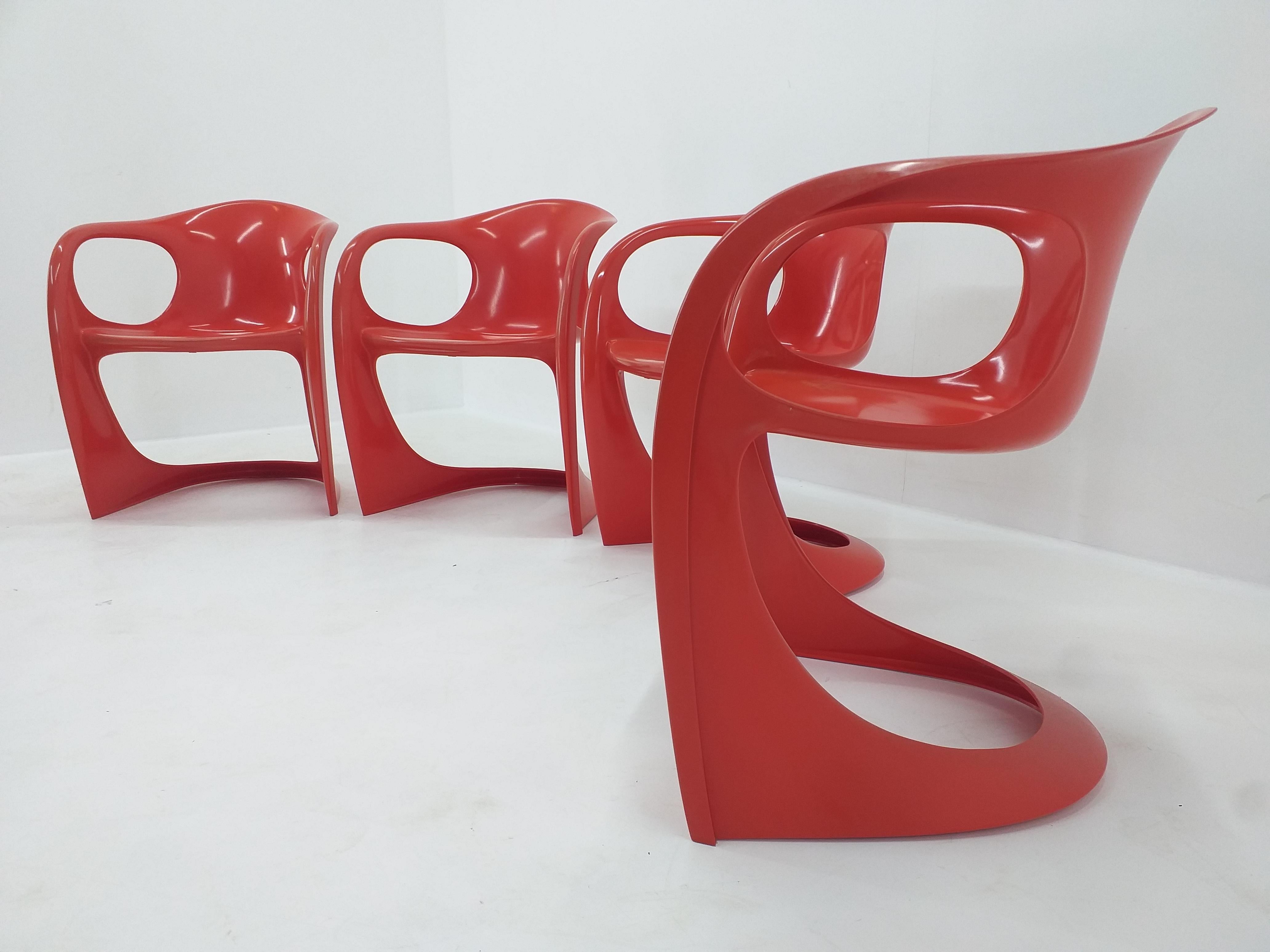 Lacquered Set of Four Casalino Chairs, Alexander Begge, Casala, Germany, 1970s