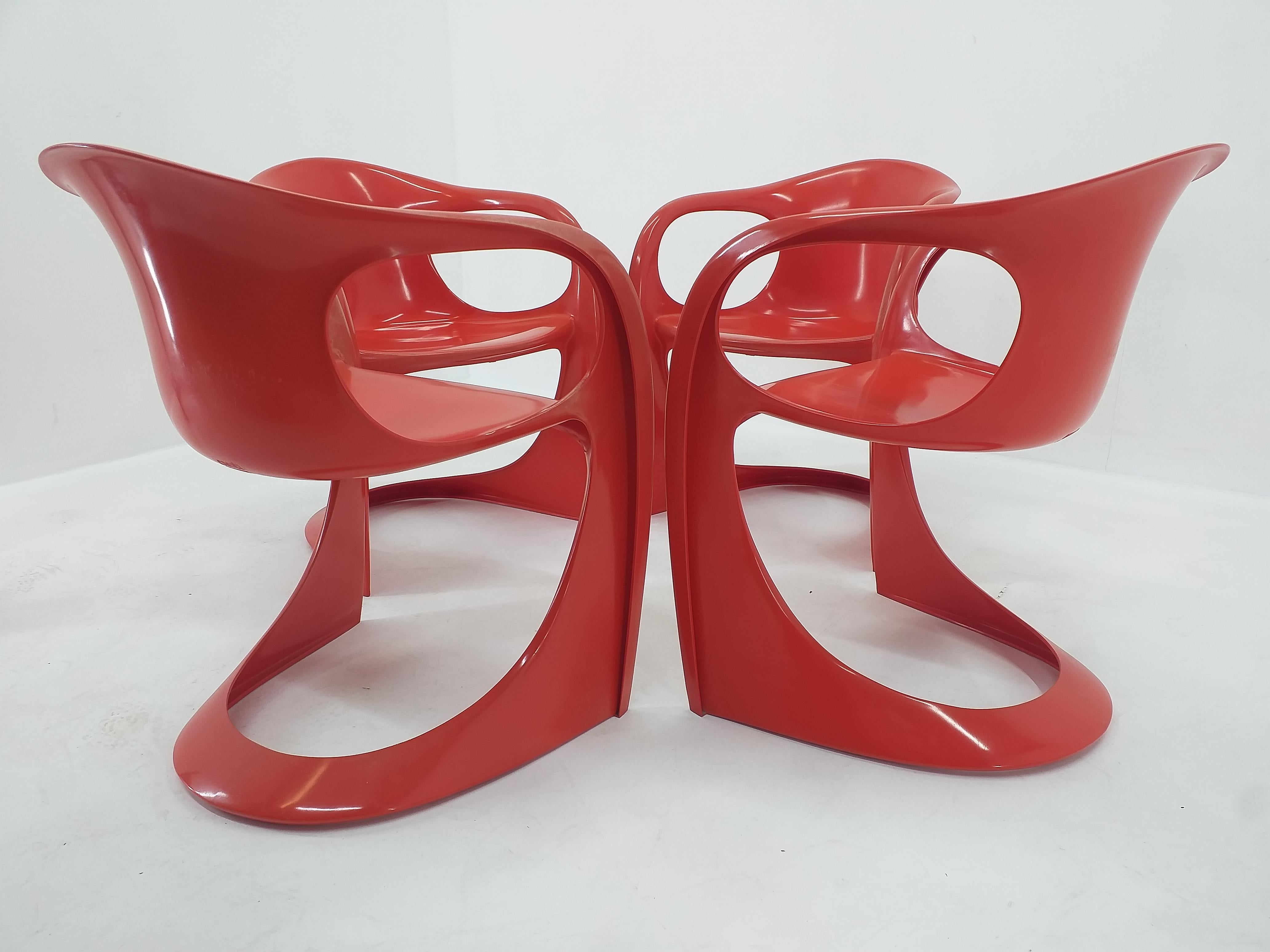 Fiberglass Set of Four Casalino Chairs, Alexander Begge, Casala, Germany, 1970s