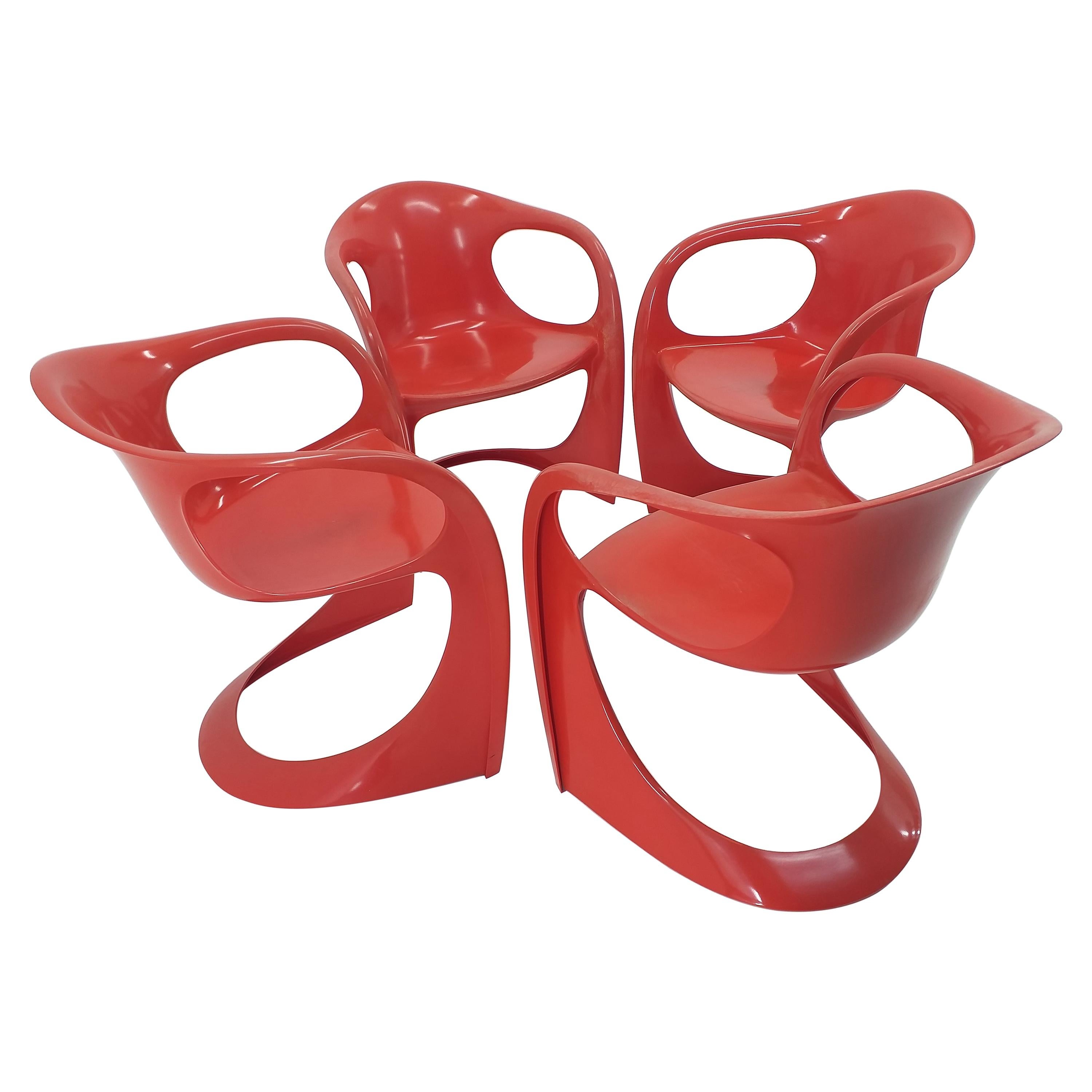 Set of Four Casalino Chairs, Alexander Begge, Casala, Germany, 1970s