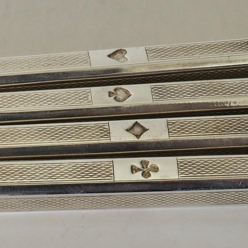 Set of Four Cased Swiss Sterling Silver Bridge Pencils, Circa 1920 In Good Condition In London, GB