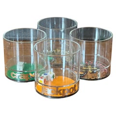 Retro Set of Four "Casino" Glasses in Acrylic in Box by Mike Wilson / Plus Four Design