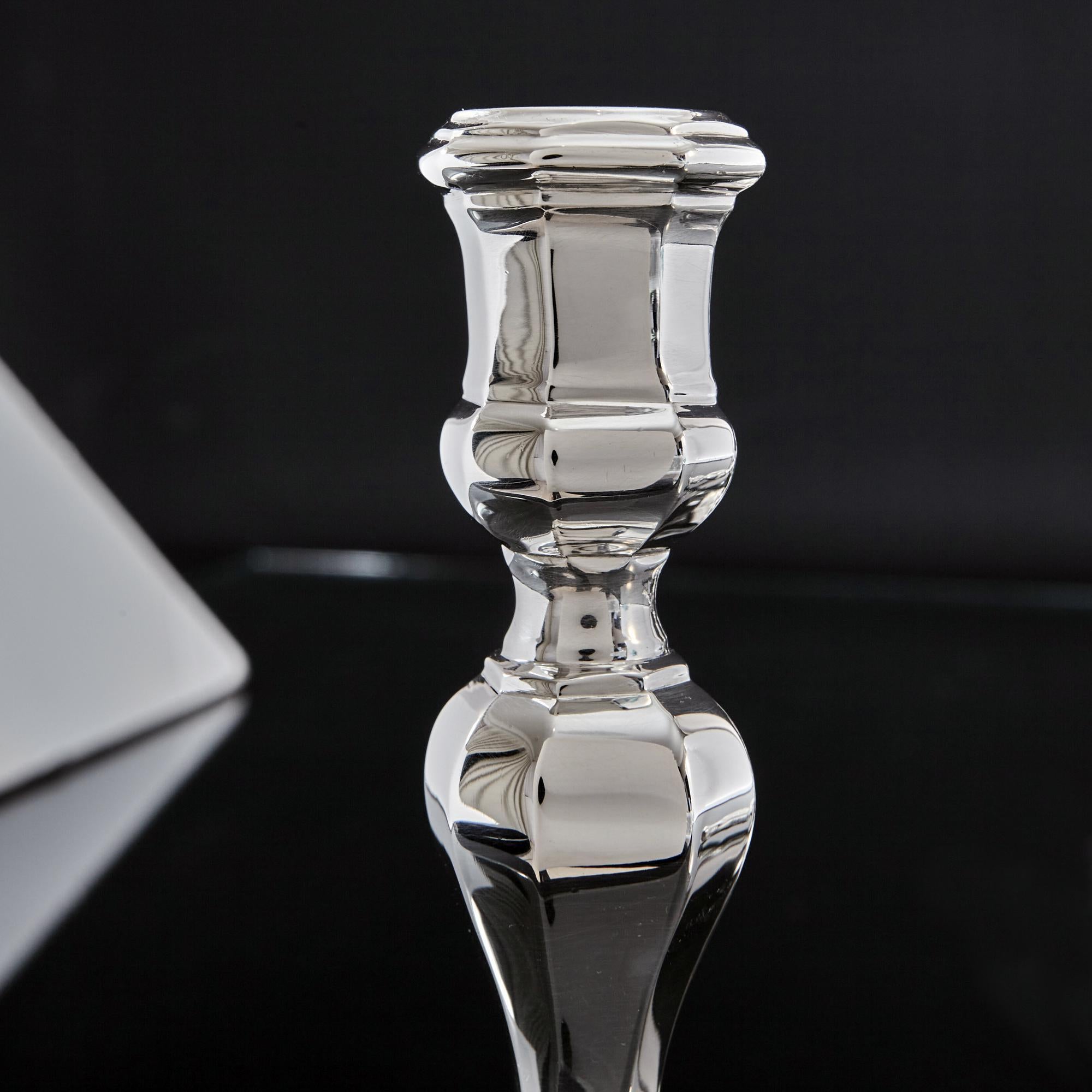 Set of Four Cast Silver Candlesticks For Sale 2