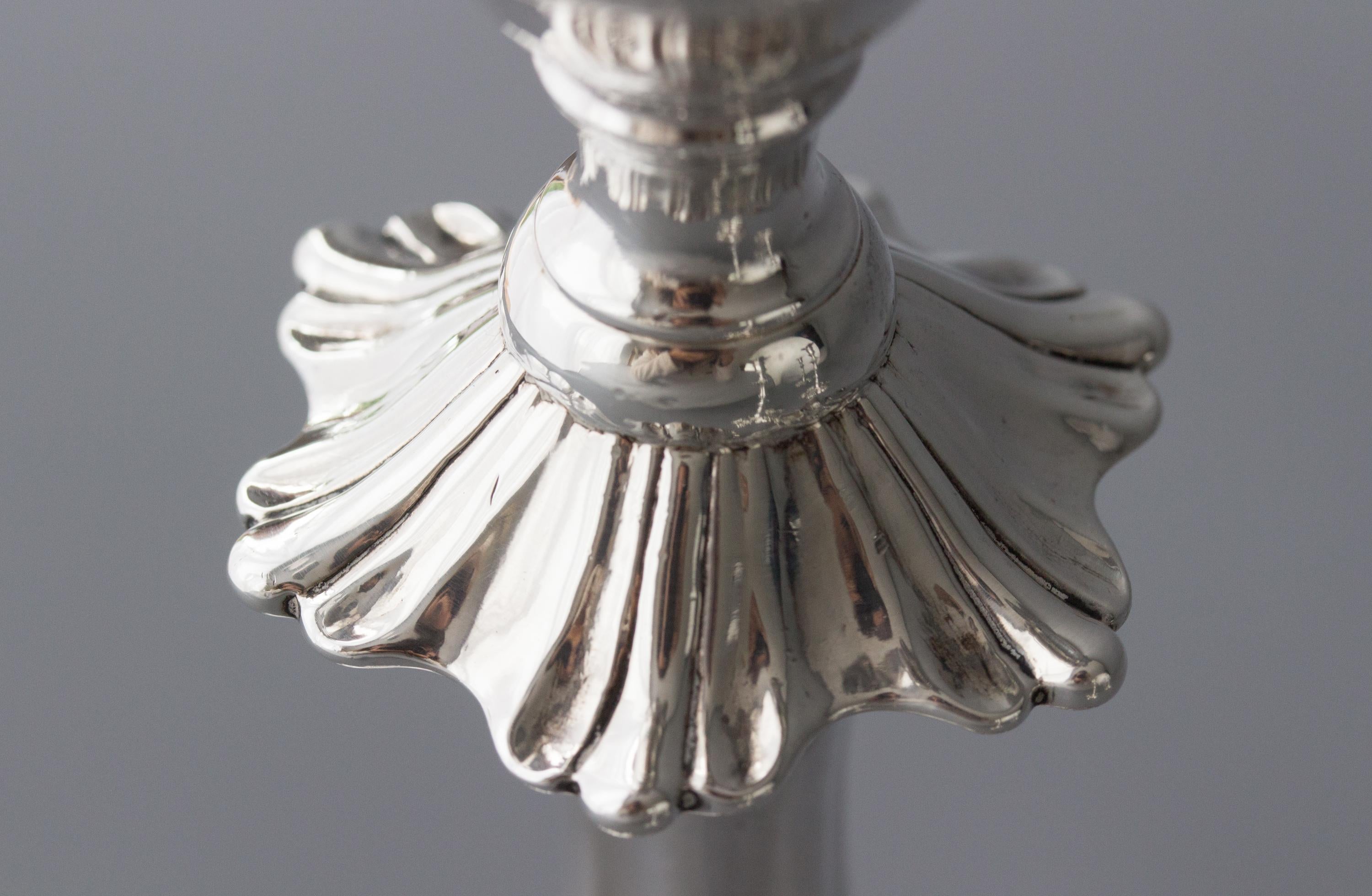 Set of Four Cast Silver Table Candlesticks, London, 1762 6