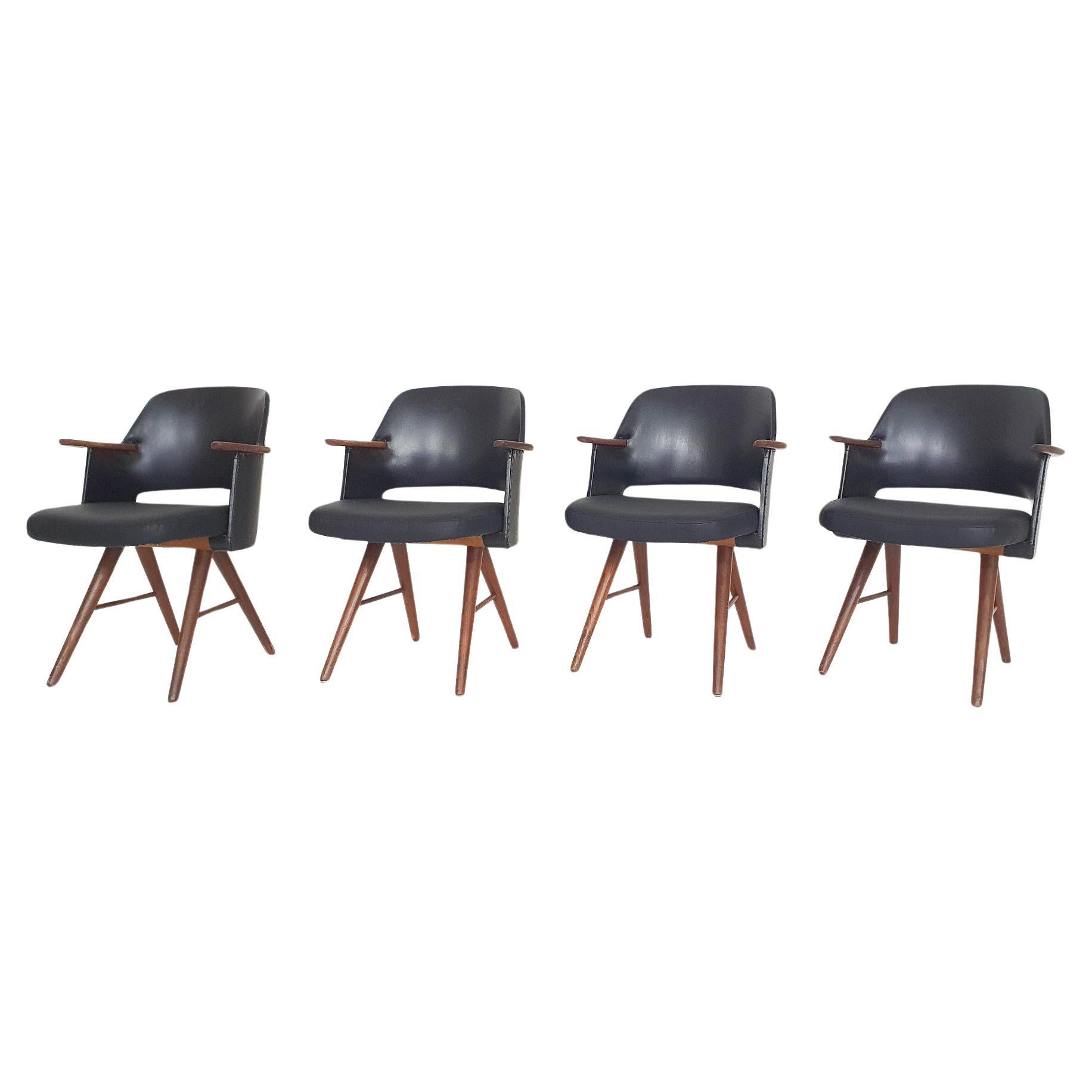 Ensemble de quatre chaises de salle à manger Cees Braakman pour Pastoe modèle FT30, Pays-Bas  en vente