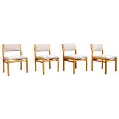 Set of Four Cees Braakman for Pastoe Model SA07 Beech Chairs w/ Pale Gray Seats