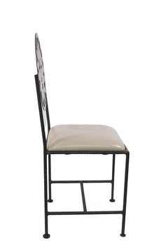 Set of Four Celestial Sun Face Metal  Dining Chairs Made in Mexico c 1990's