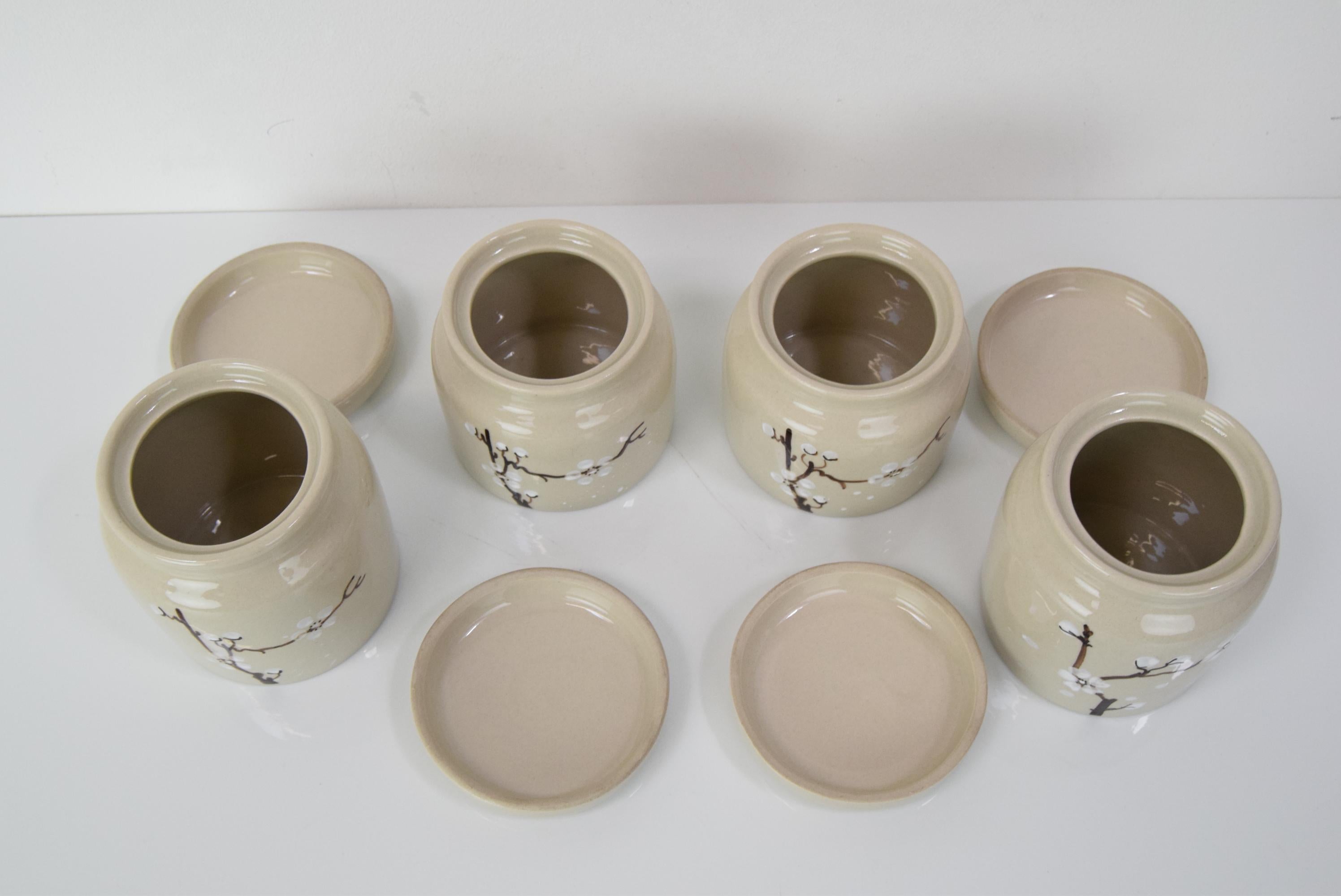 Mid-20th Century Set of Four Ceramic Cans by Ditmar Urbach, circa 1930's For Sale