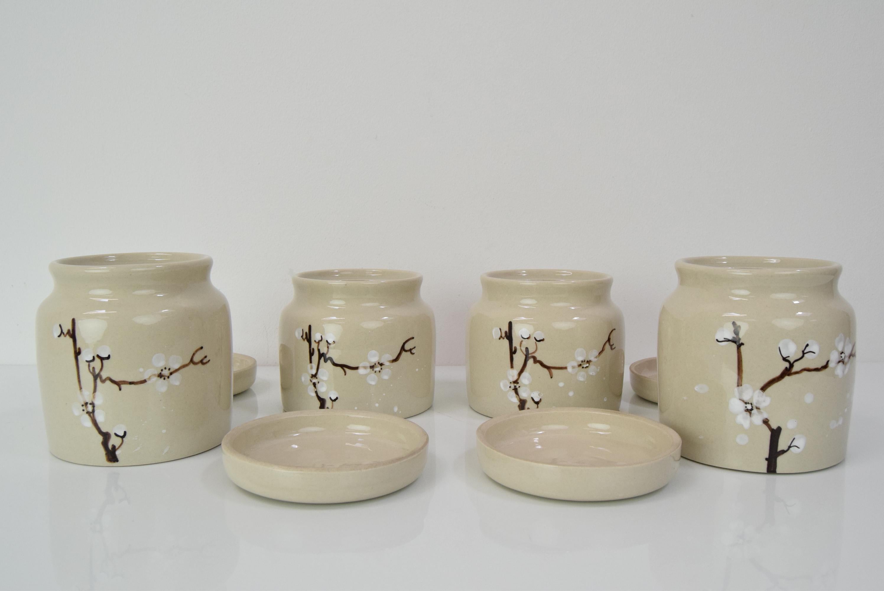 Set of Four Ceramic Cans by Ditmar Urbach, circa 1930's For Sale 1