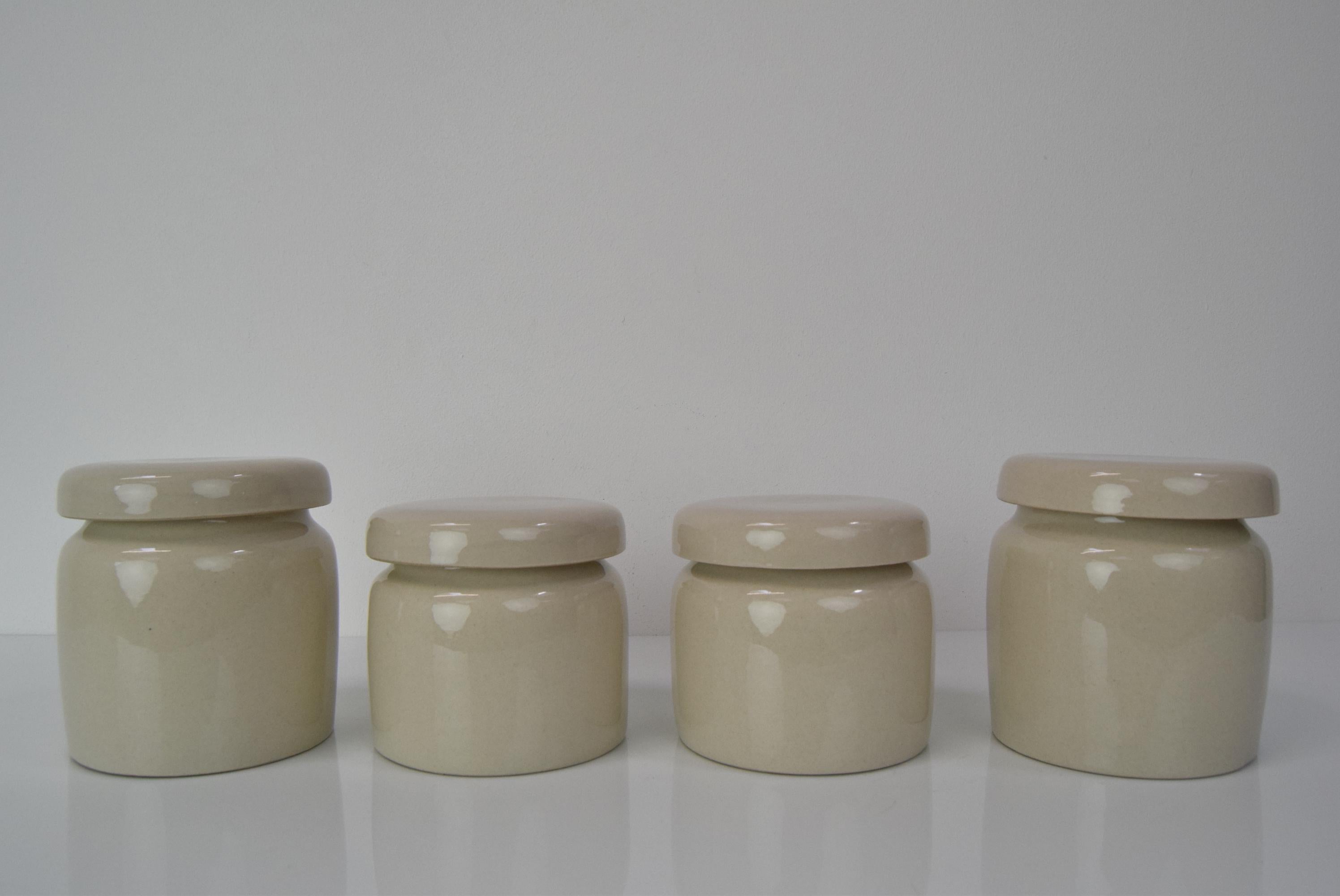Set of Four Ceramic Cans by Ditmar Urbach, circa 1930's For Sale 3