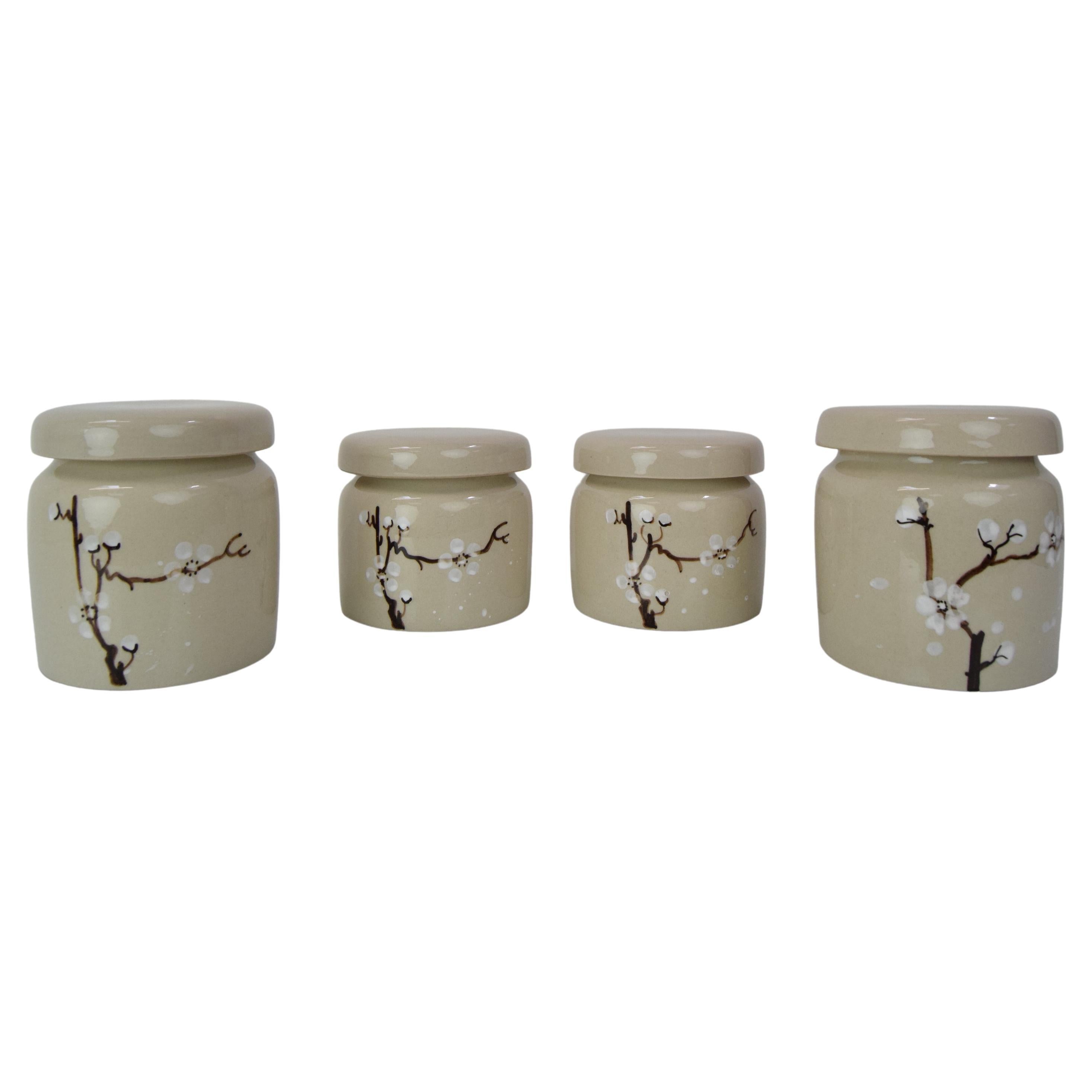 Set of Four Ceramic Cans by Ditmar Urbach, circa 1930's For Sale