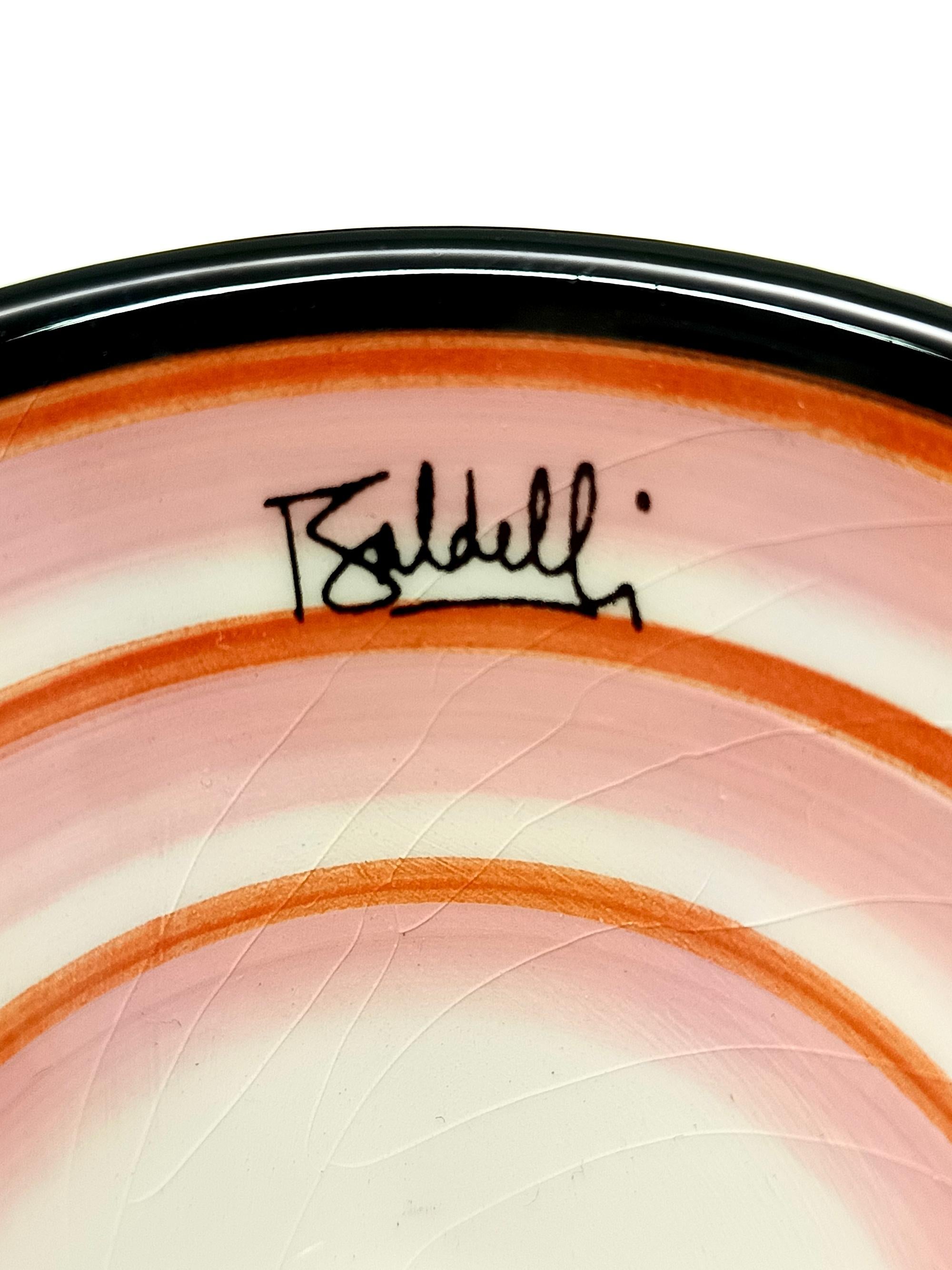 Juego de cuatro tazas de café de cerámica de Baldelli con lechera y azucarero, Italia en venta 2