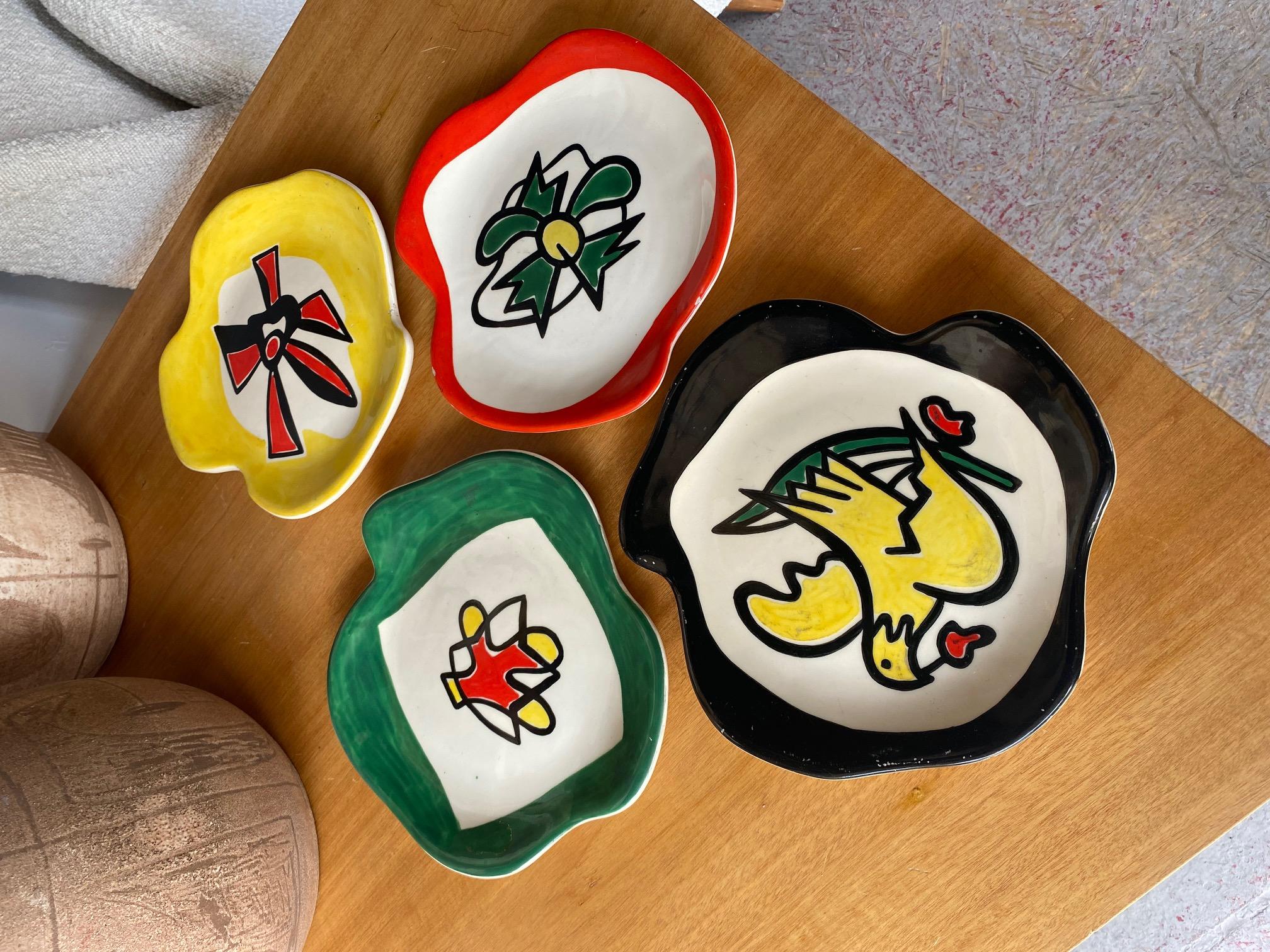 Set of Four Ceramic Plates by Roland Brice, Biot, France, 1950-1960 For Sale 5