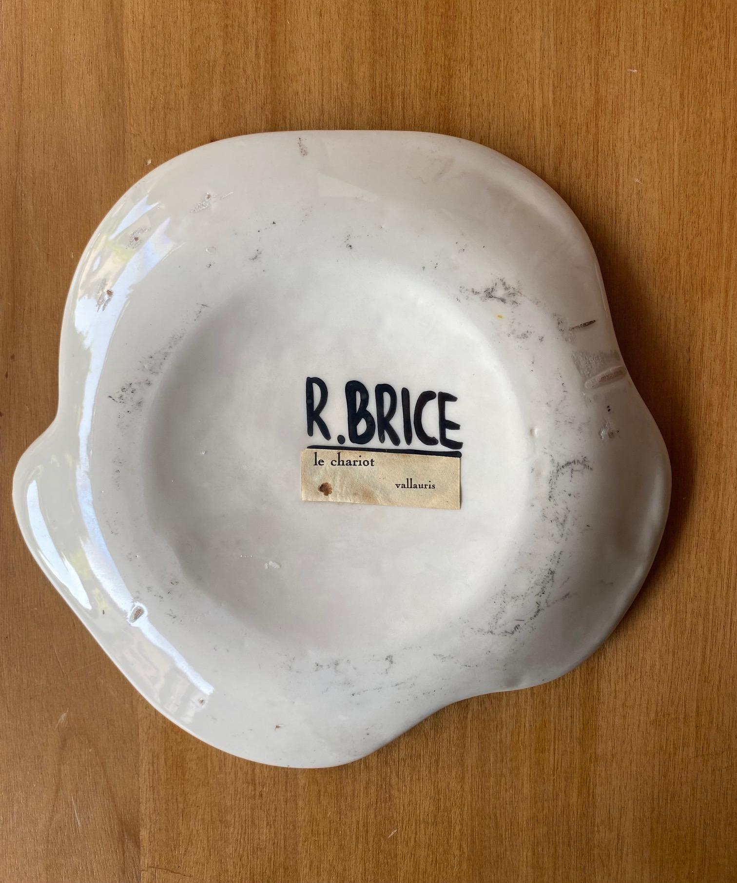 Juego de dos platos de cerámica de Roland Brice, Biot, Francia, 1950-1960 en Bueno estado para la venta en Paris, FR