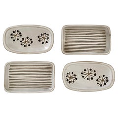 Set of Four Ceramic Trinket Vide Poche Trays by Gordan and Jane Martz